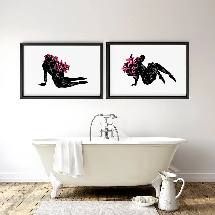 Bathroom framed art | set of 2 unique wall art - Image 3