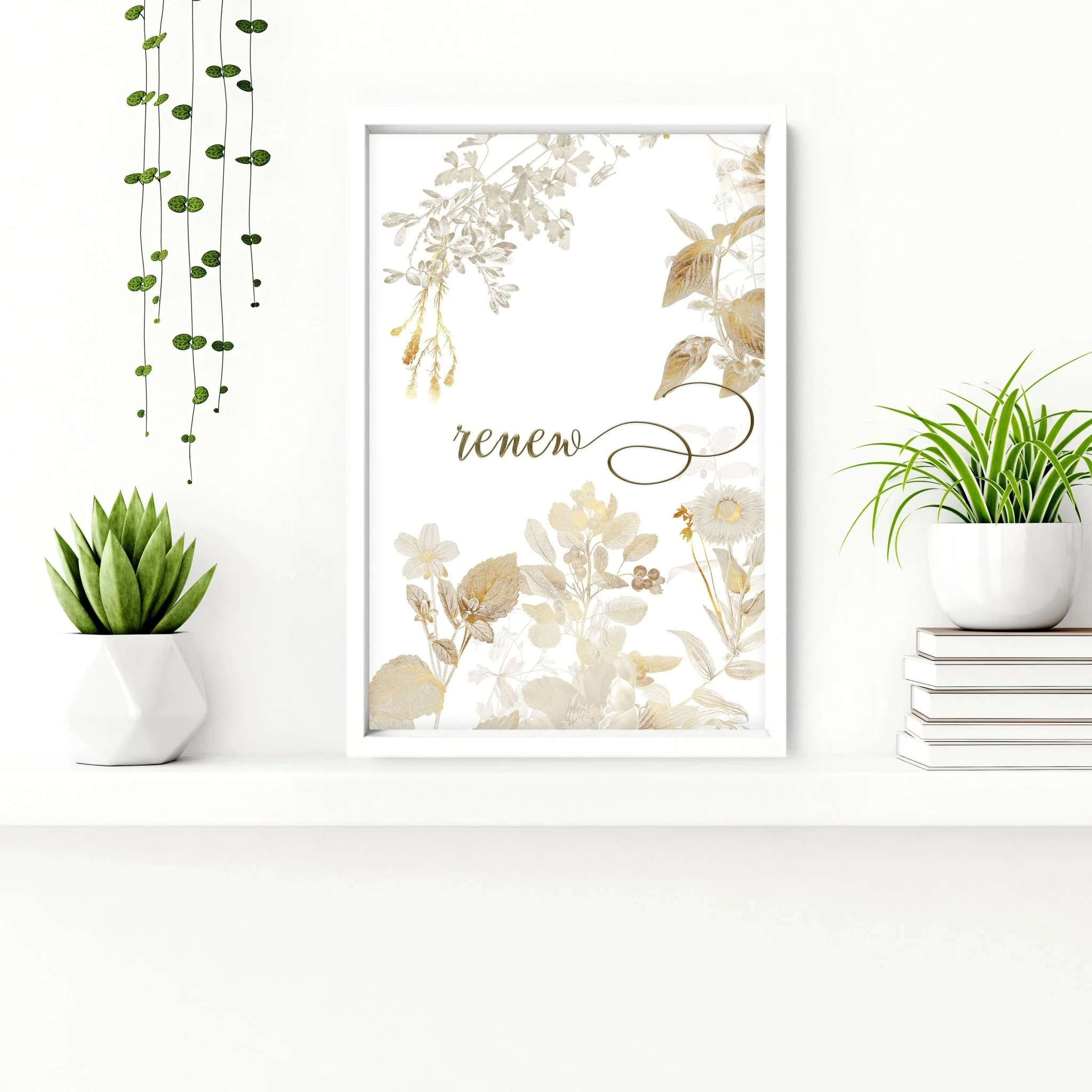 Bathroom pictures framed | Set of 3 Botanical Gold wall art prints - Image 4