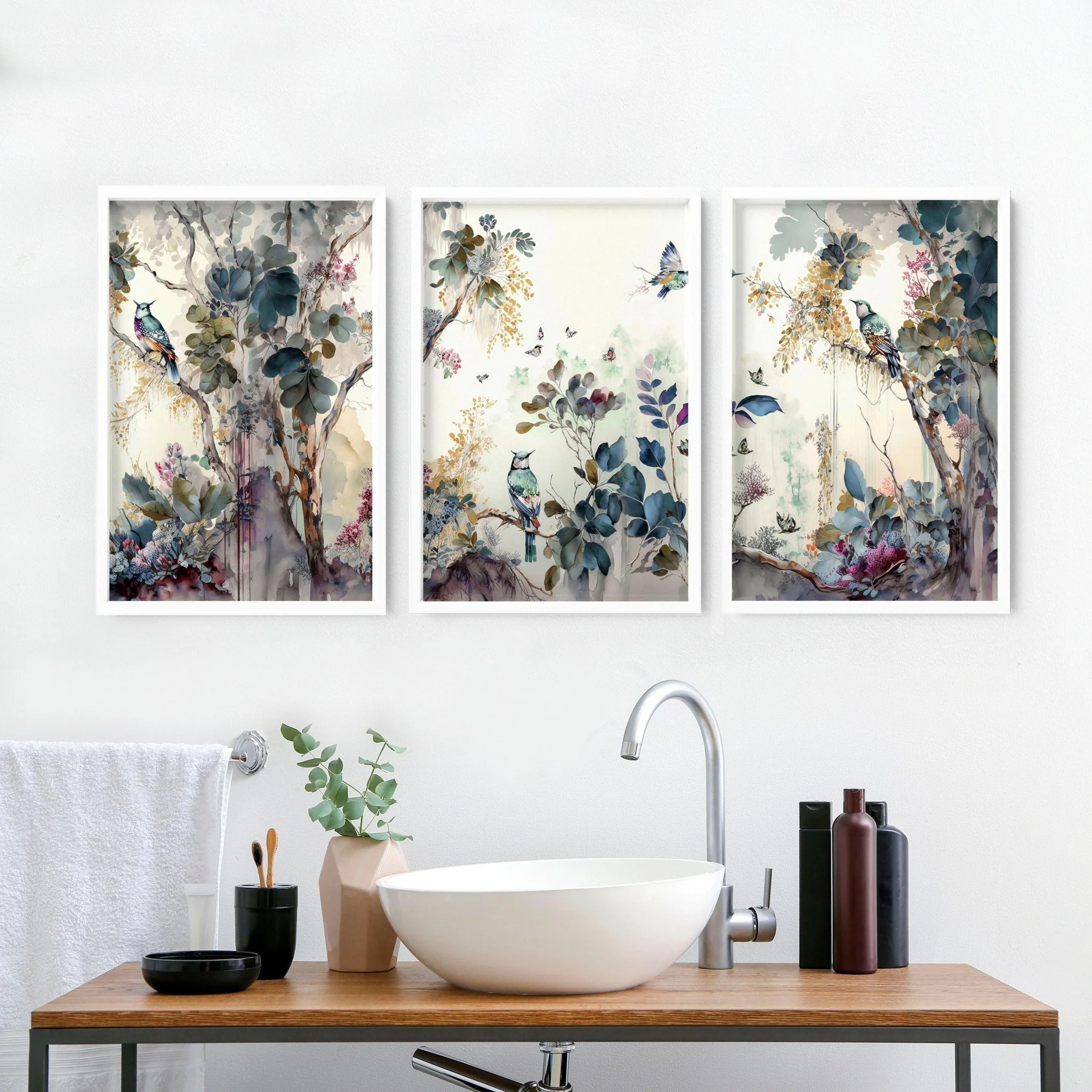 Bathroom prints in uk | set of 3 Chinoiserie wall prints - Image 4