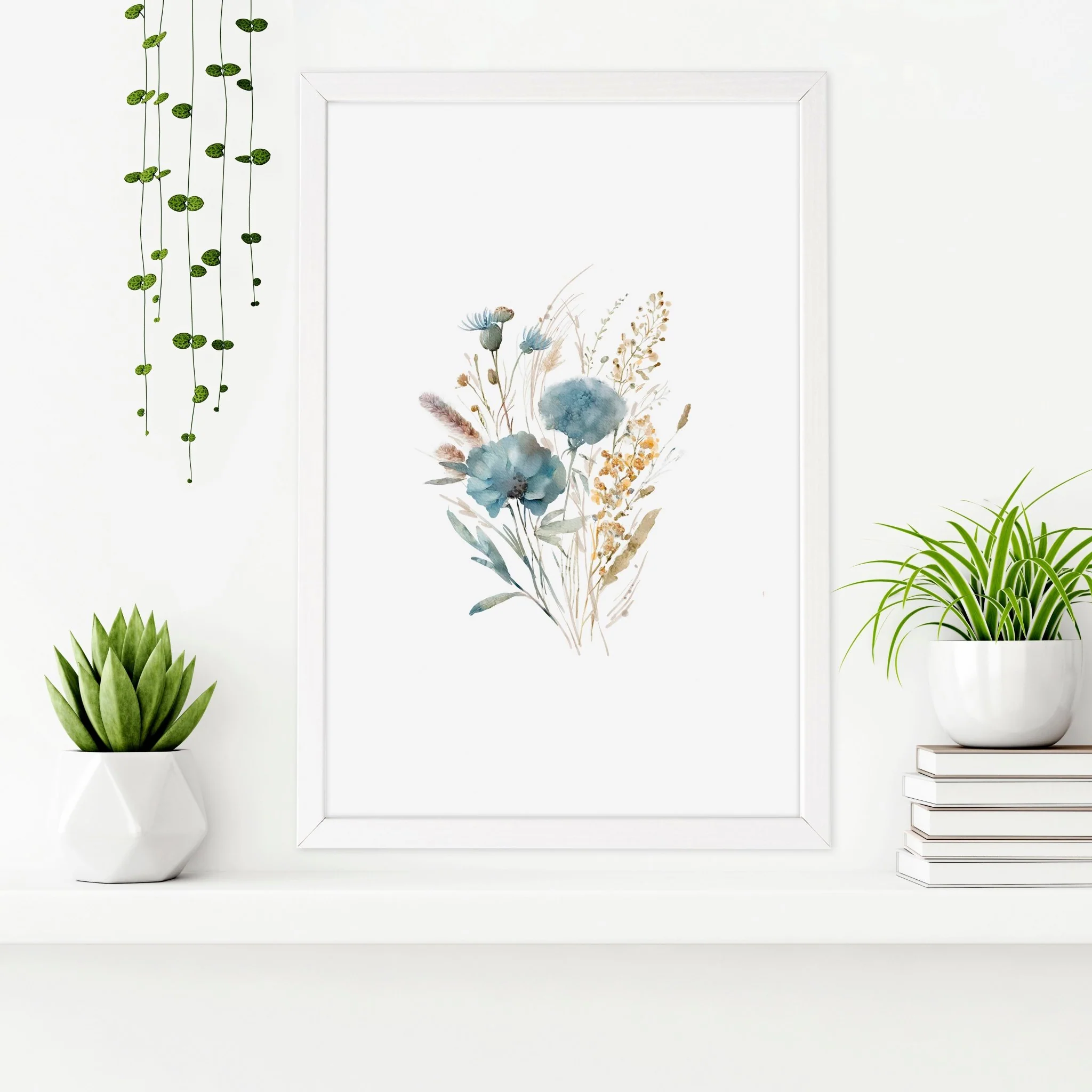 Bathroom Wall Art Blue | Set of 3 Botanical Wall art Prints - Image 5