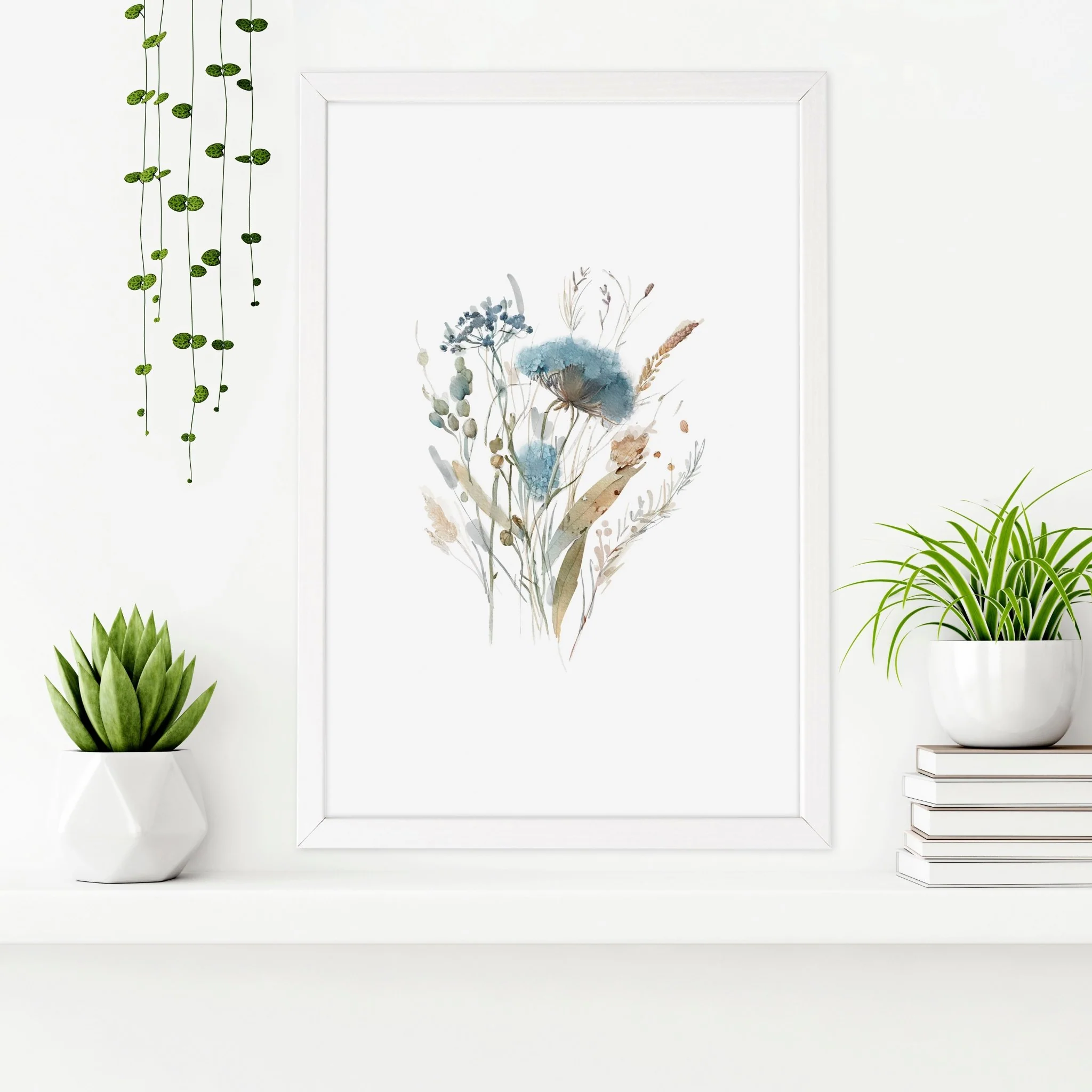 Bathroom Wall Art Blue | Set of 3 Botanical Wall art Prints - Image 6