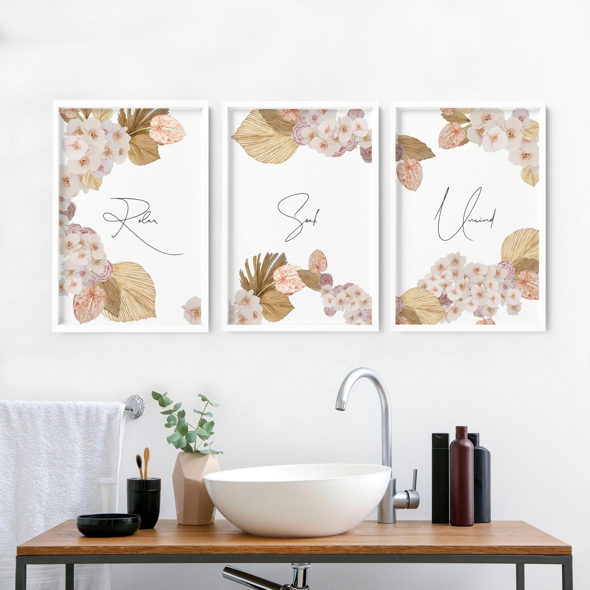 Bathroom wall decor art | Set of 3 wall art - Image 3