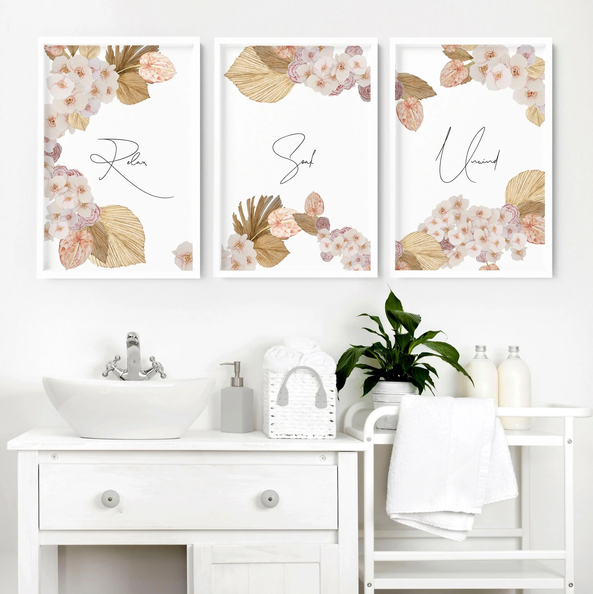 Bathroom wall decor art | Set of 3 wall art - Image 4
