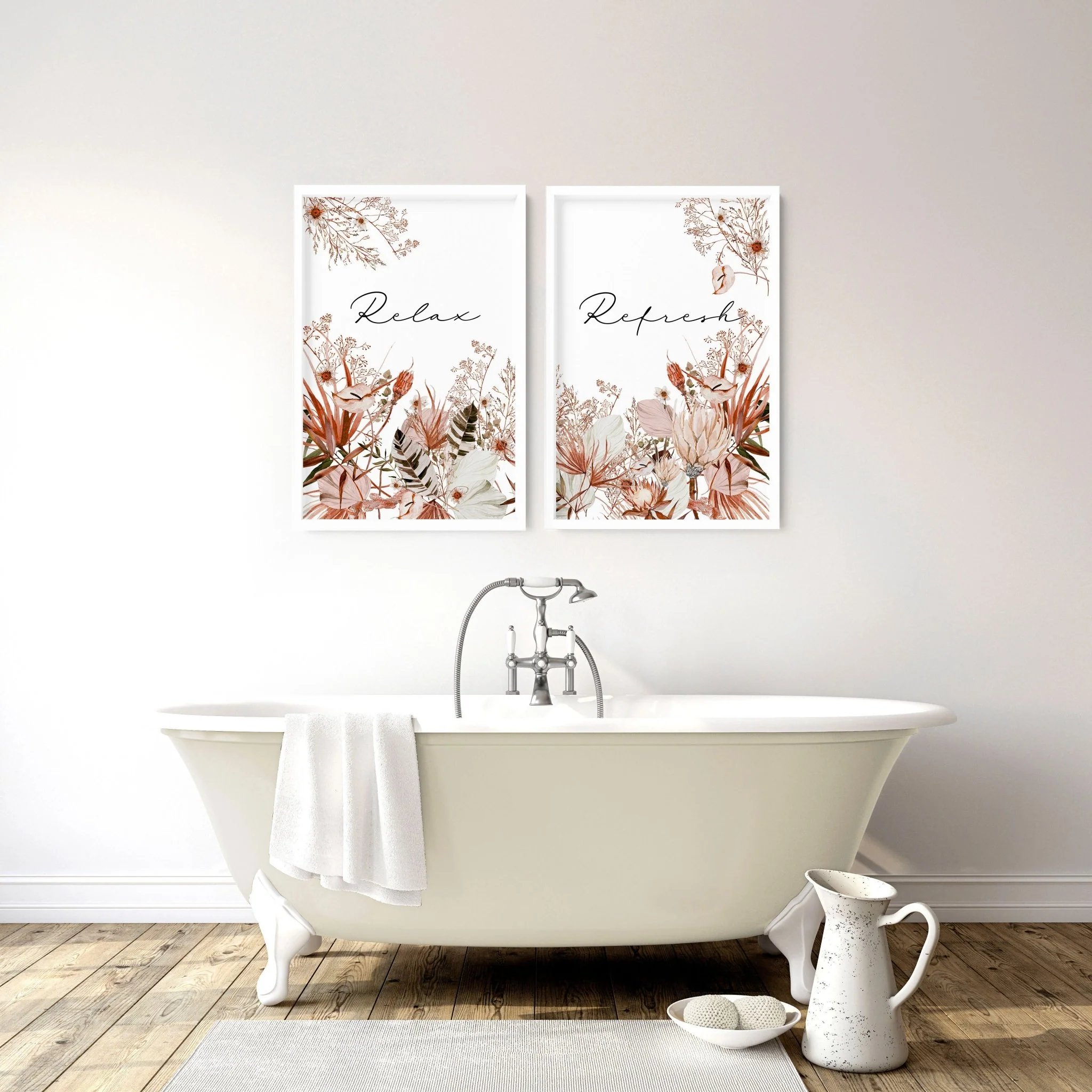 Bathroom wall pictures | Set of 2 framed wall art - Image 6