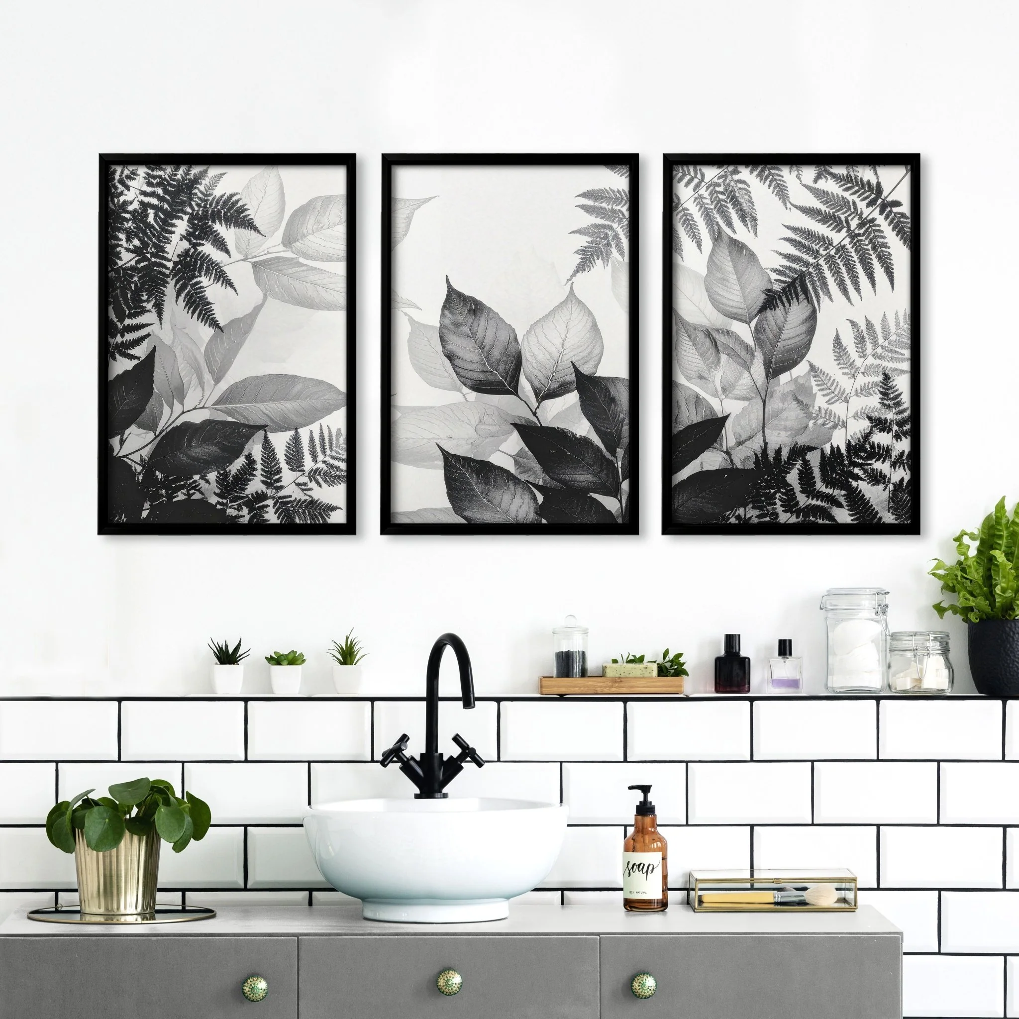 Bathroom Wall Prints | Set of 3 Botanical Wall art Prints - Image 3