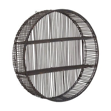 Batu Large Black Rattan Wall Shelf - Image 5