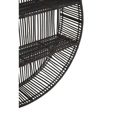 Batu Large Black Rattan Wall Shelf - Image 9