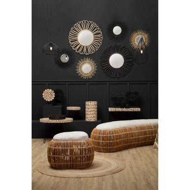 Batu Rattan Black Circular Wall Mirror - Image 6