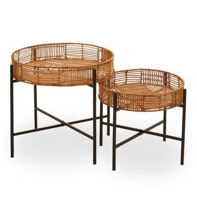 Batu Set of 2 Natural Rattan Side Tables - Image 8