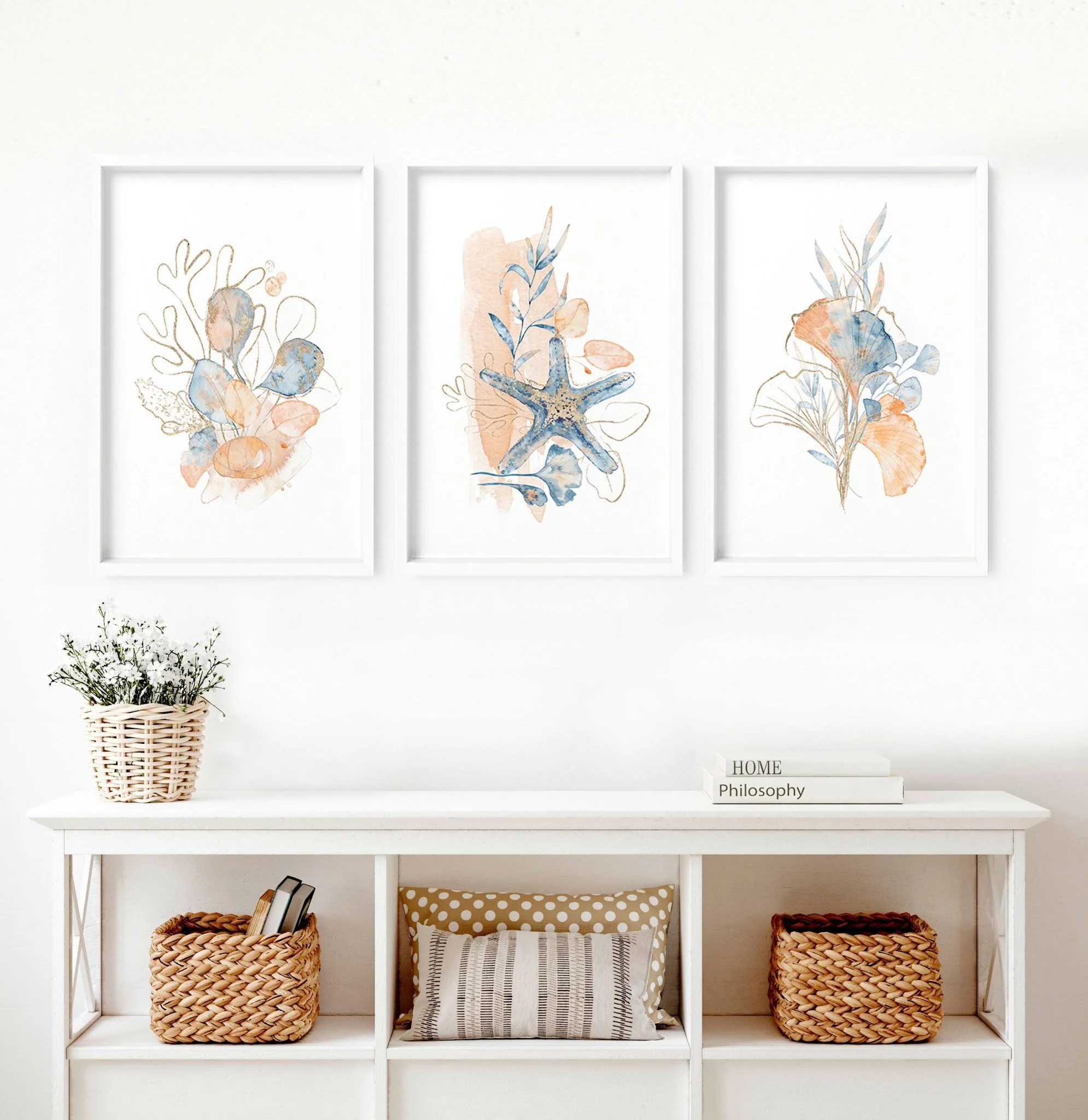 Beach theme decor wall art | Set of 3 wall art prints - Image 7