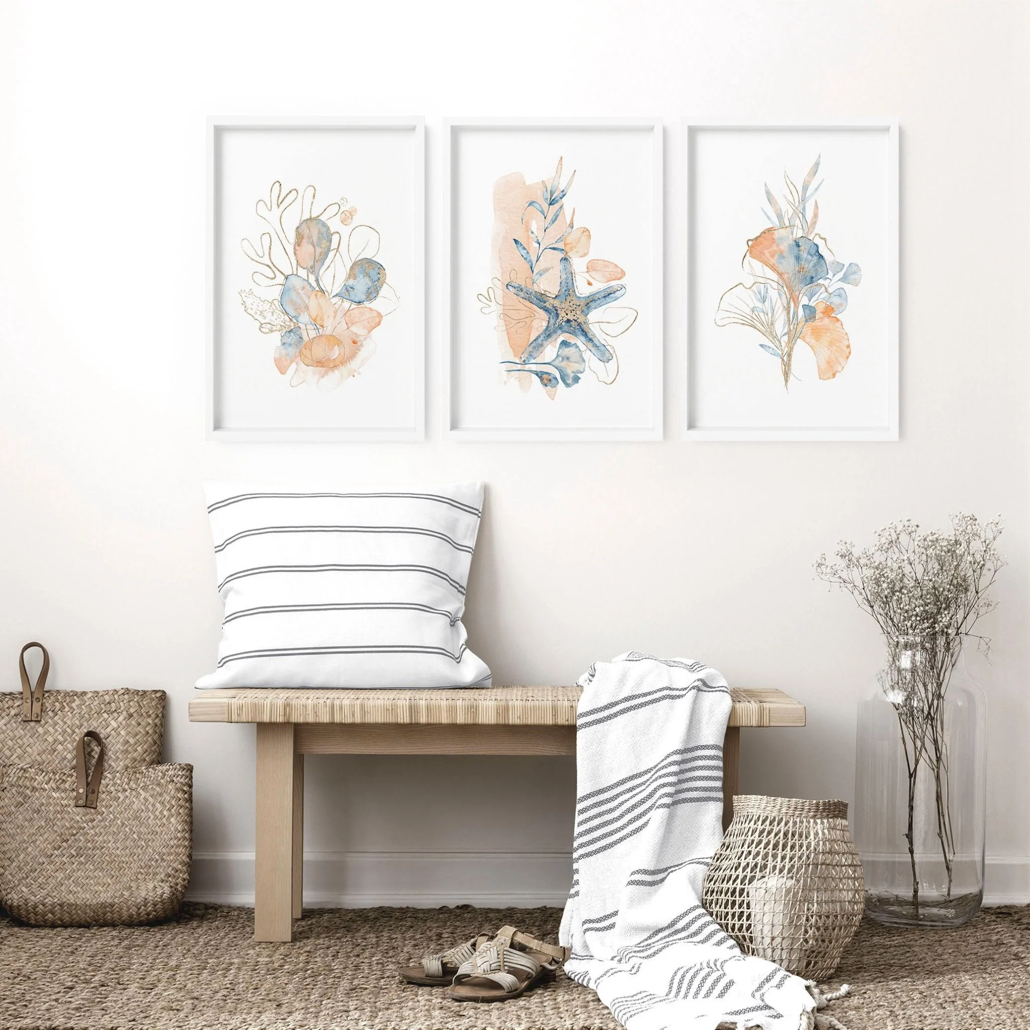 Beach theme decor wall art | Set of 3 wall art prints - Image 8