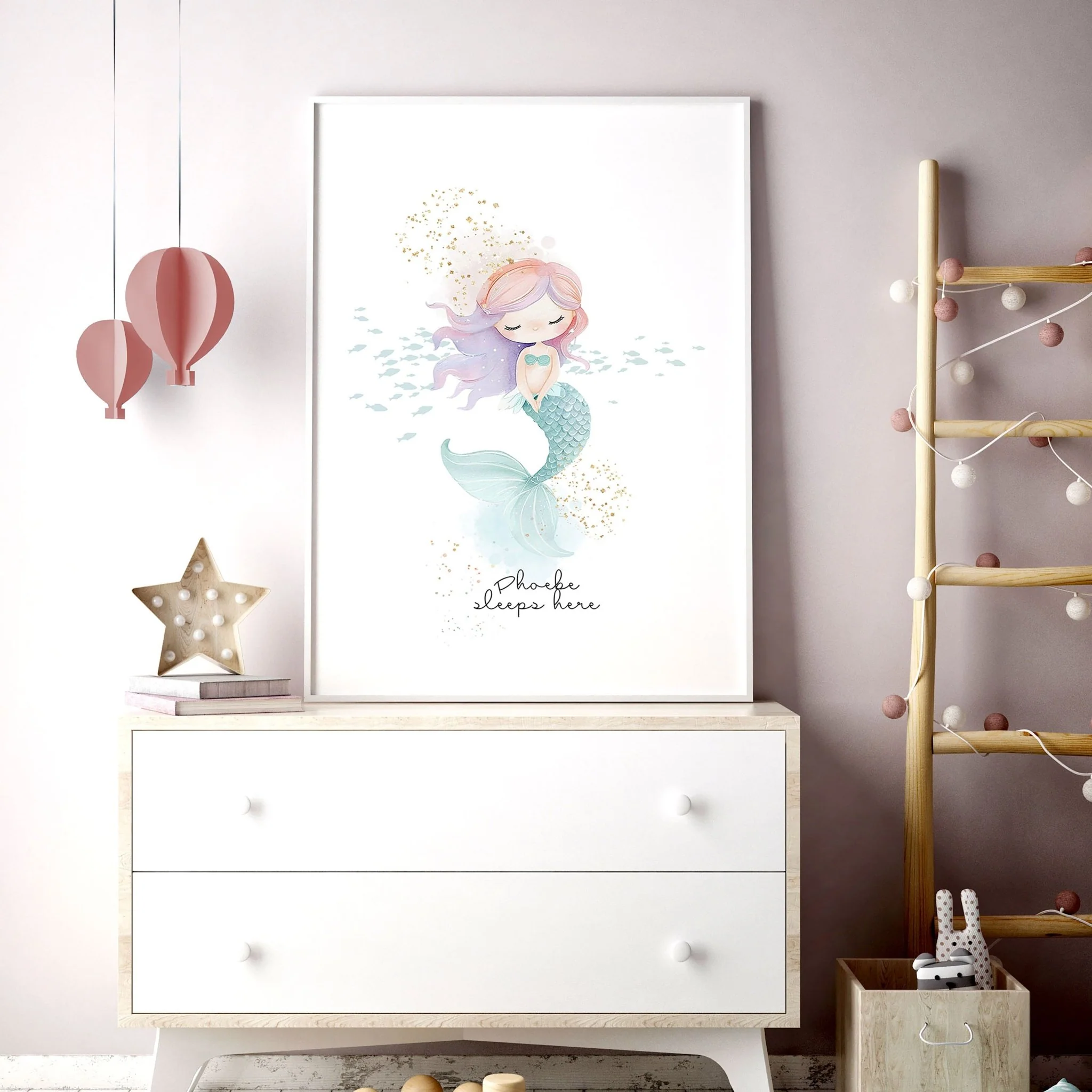 Bedroom Mermaid Decorations | Set of 3 wall art prints - Image 10