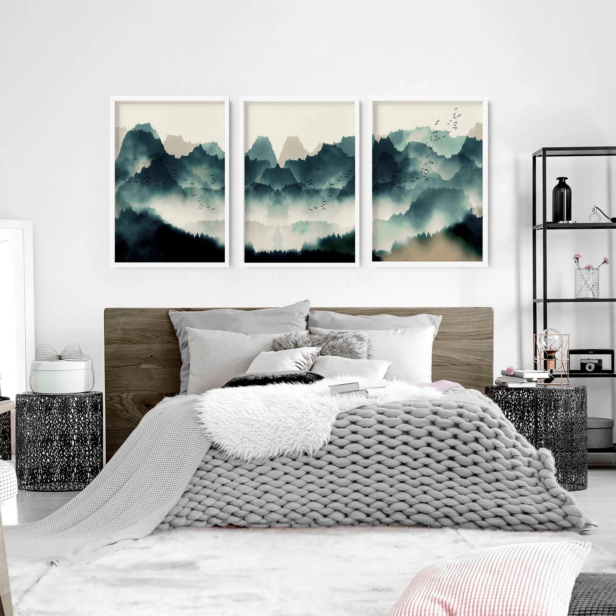 Bedroom prints set of 3 | set of 3 Scandinavian wall art - Image 2