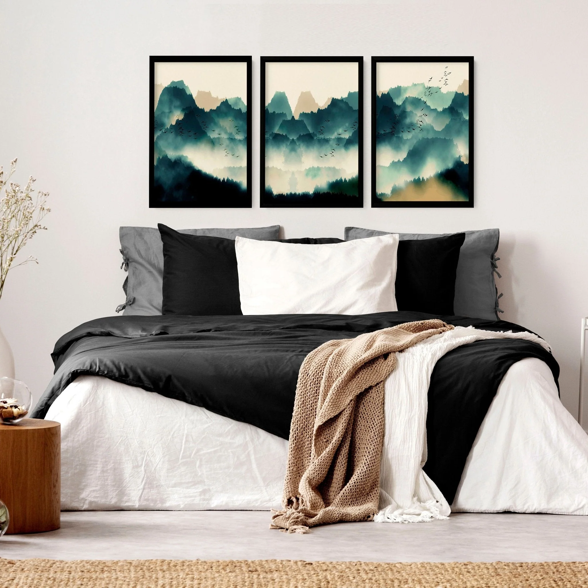 Bedroom prints set of 3 | set of 3 Scandinavian wall art - Image 3
