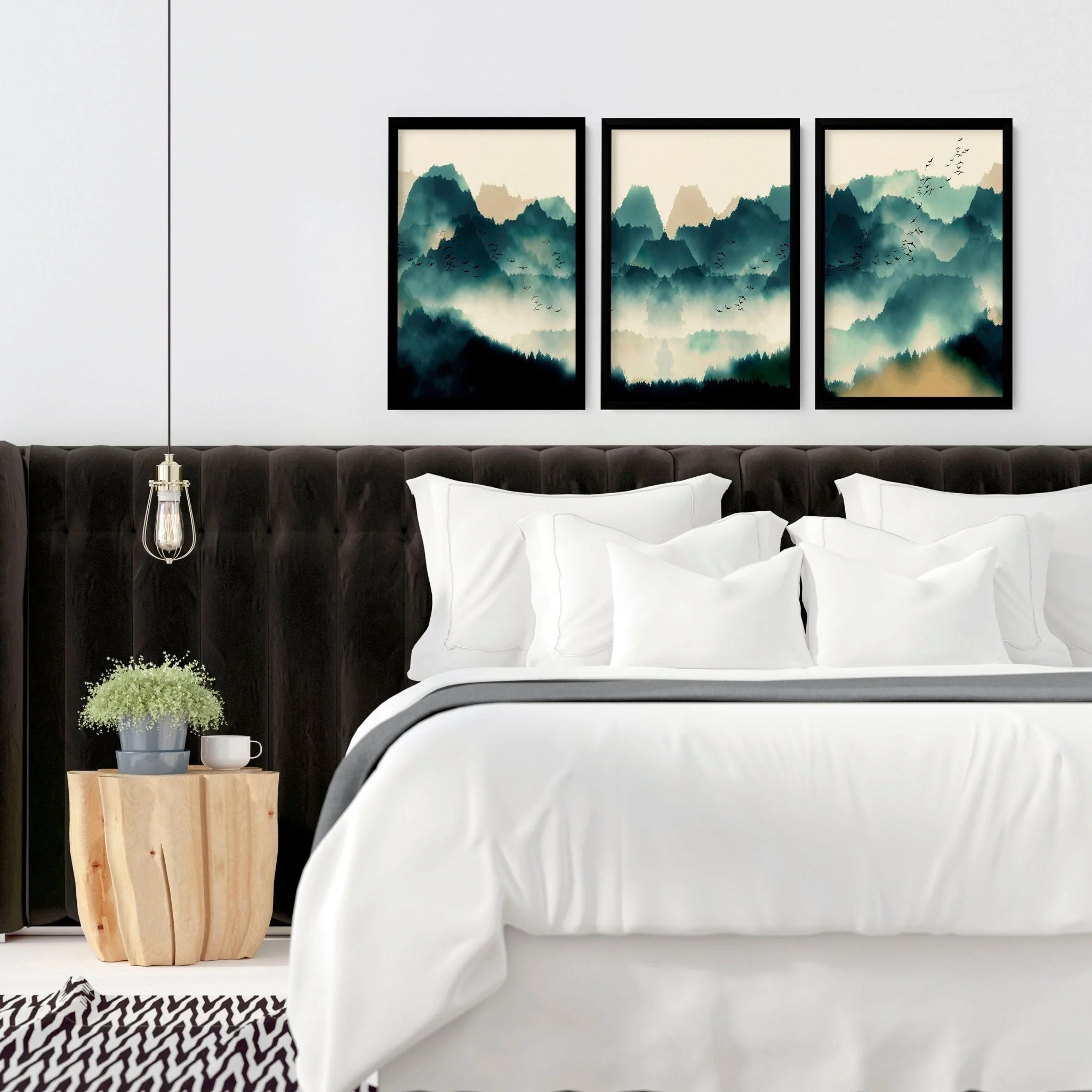 Bedroom prints set of 3 | set of 3 Scandinavian wall art - Image 4