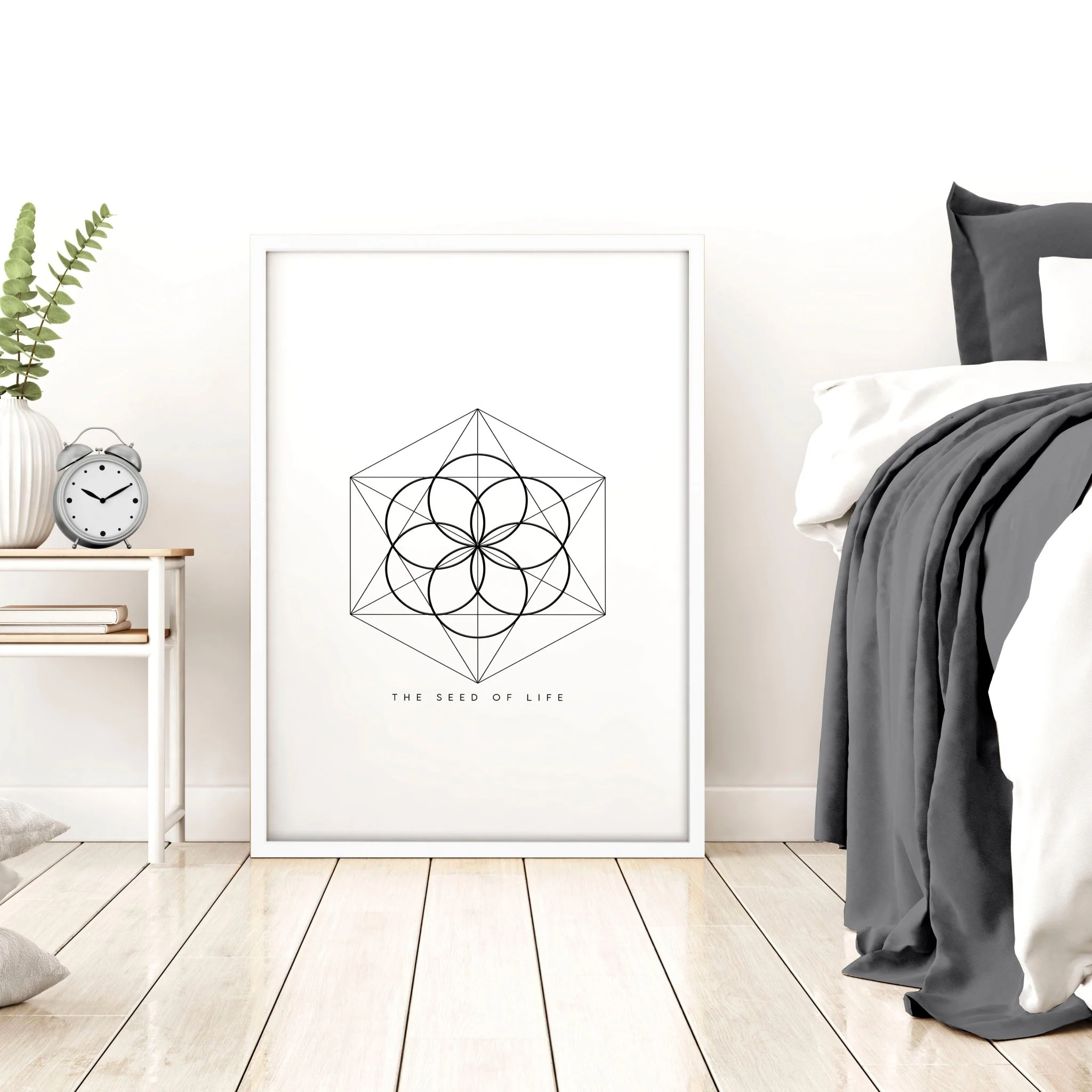 Bedrooms Black And White | Set of 3 Sacred Geometry Wall art Prints - Image 7