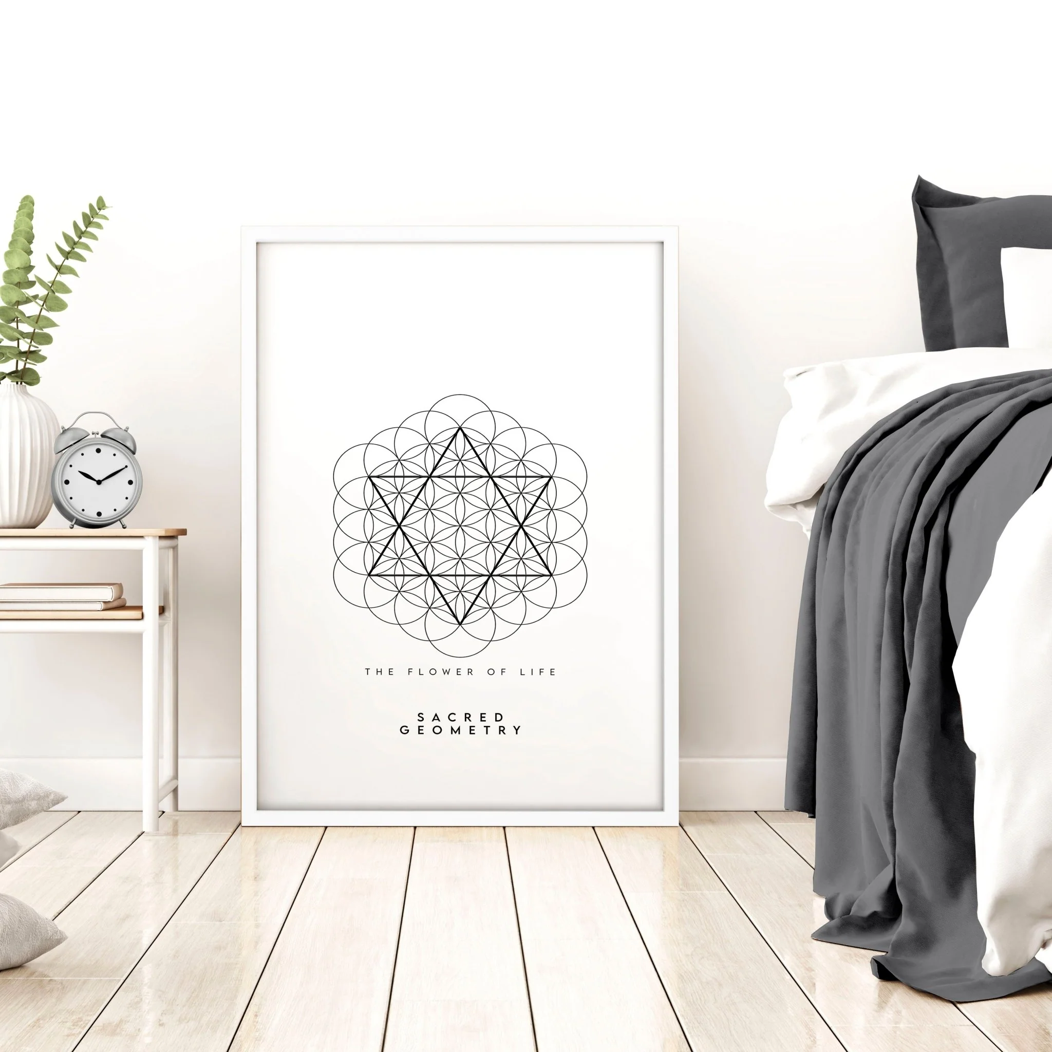 Bedrooms Black And White | Set of 3 Sacred Geometry Wall art Prints - Image 8