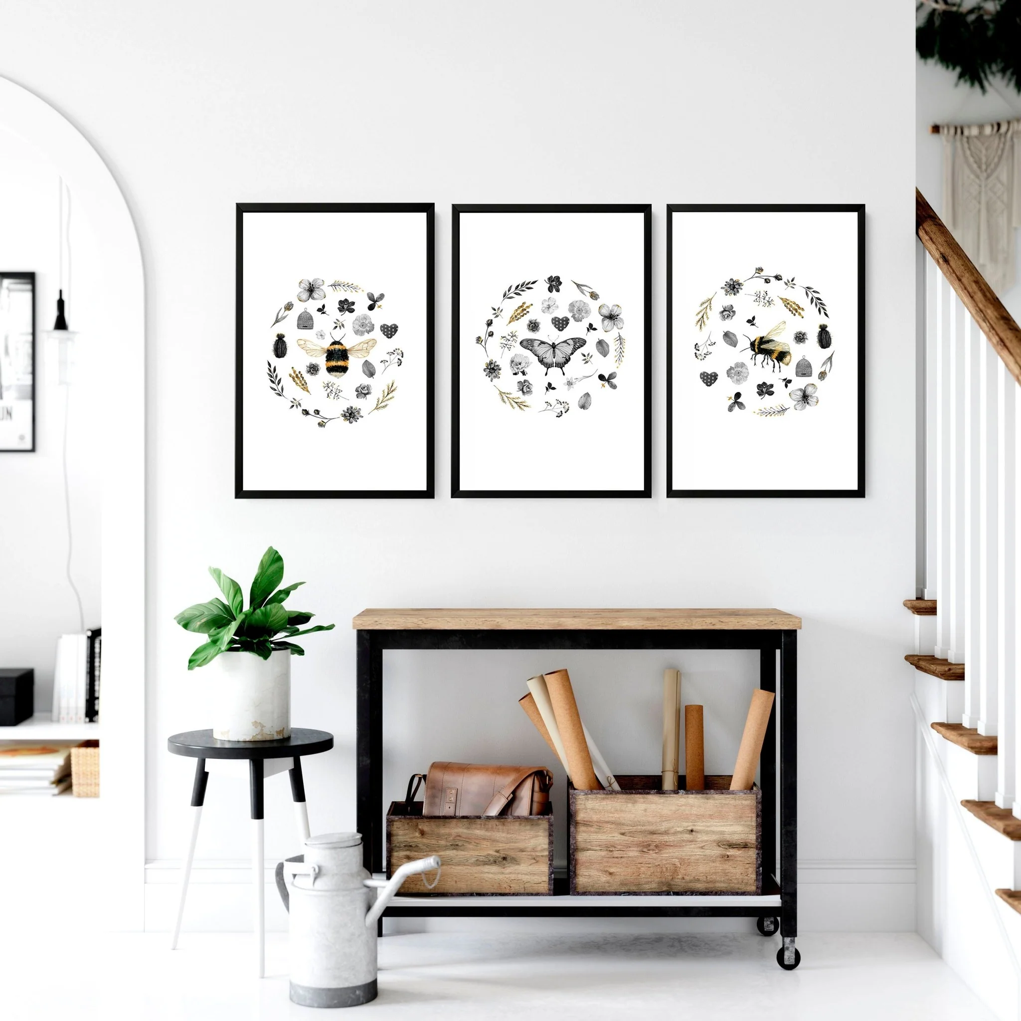 Bees artwork | set of 3 Kitchen wall art prints - Image 3