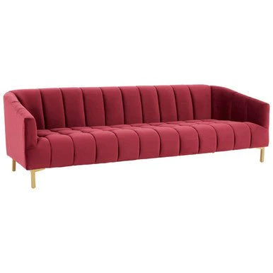 Bella 3 Seat Wine Velvet Sofa - Image 7