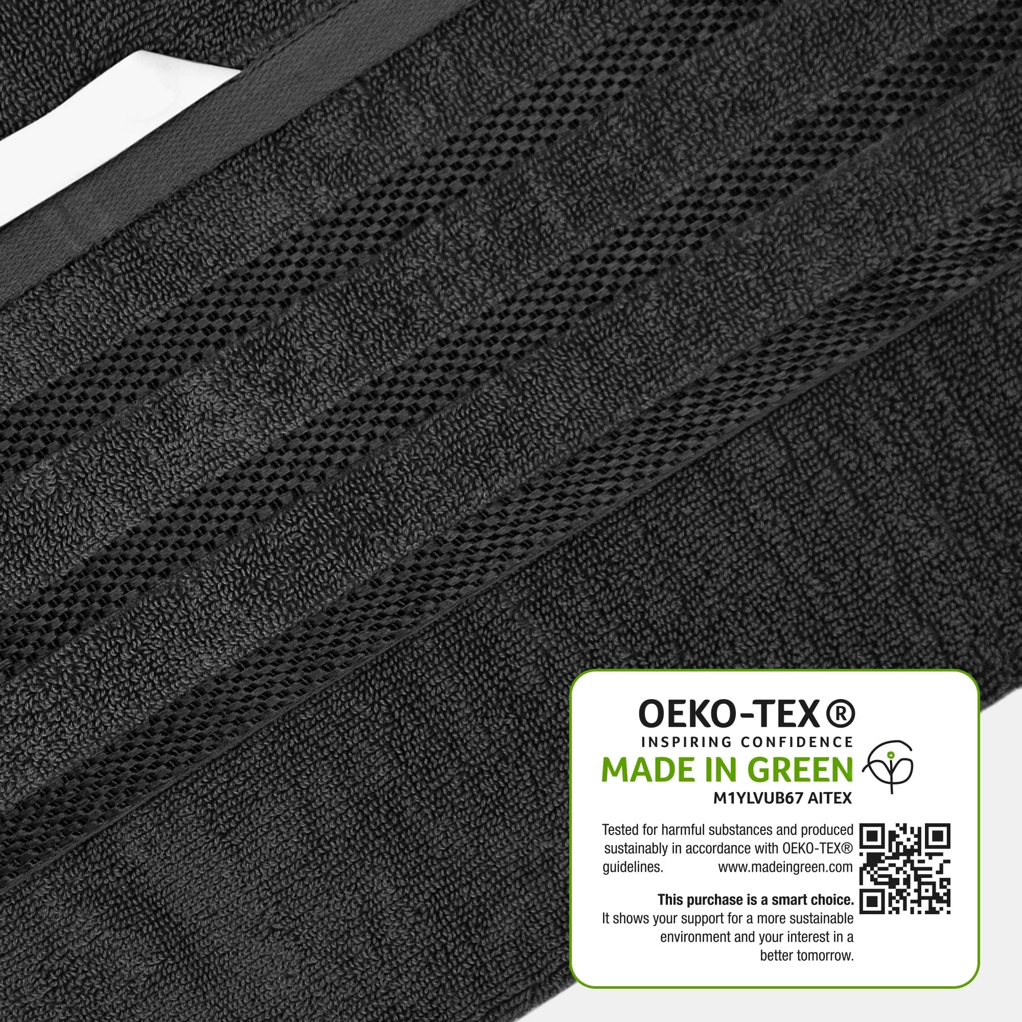 Belmont Viscose Stripe Grey Towels 100% Cotton Hotel Quality Super Absorbent 10 Piece Bale Set, 4 Hand Towel & 12 Face Cloths - Image 6