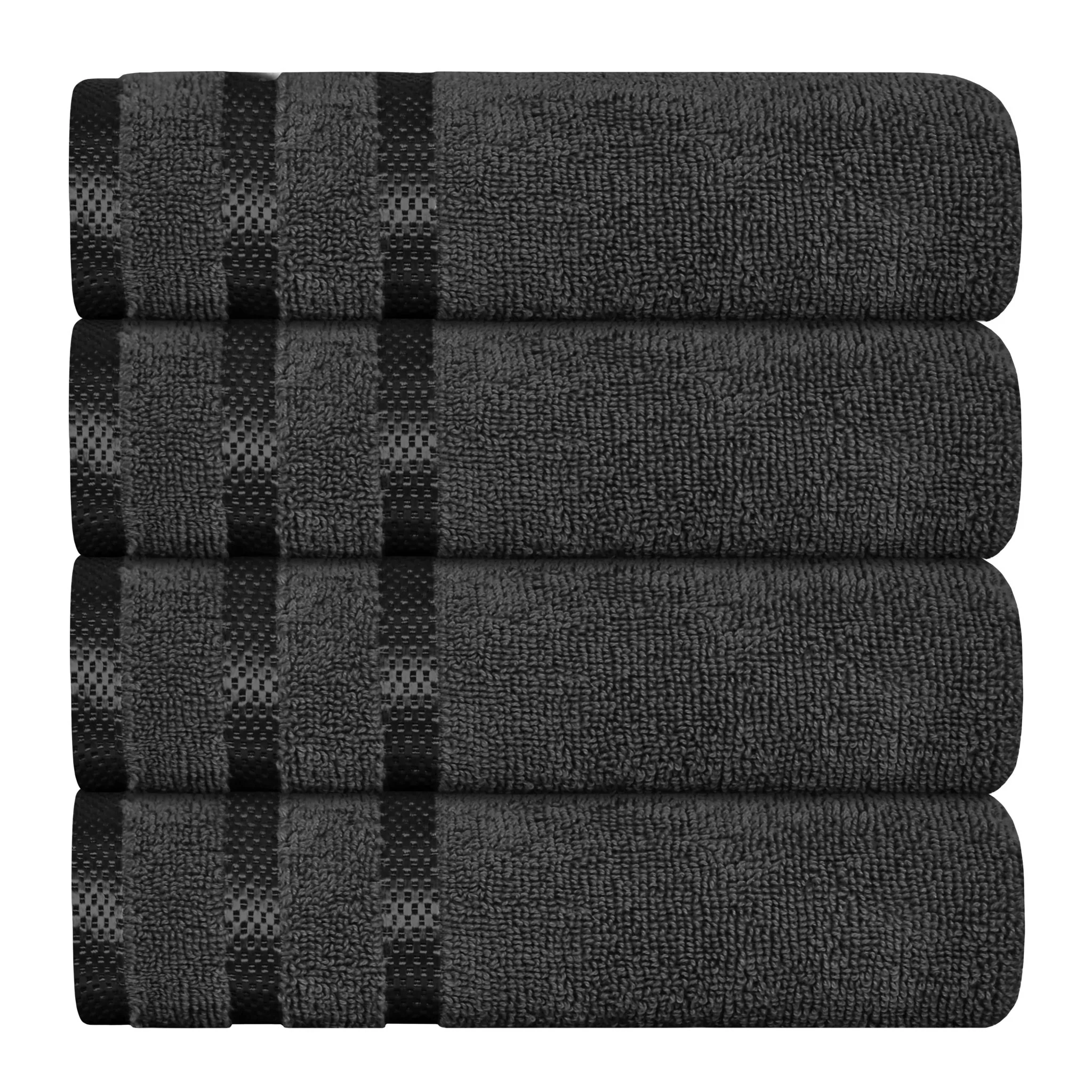 Belmont Viscose Stripe Grey Towels 100% Cotton Hotel Quality Super Absorbent 10 Piece Bale Set, 4 Hand Towel & 12 Face Cloths - Image 8