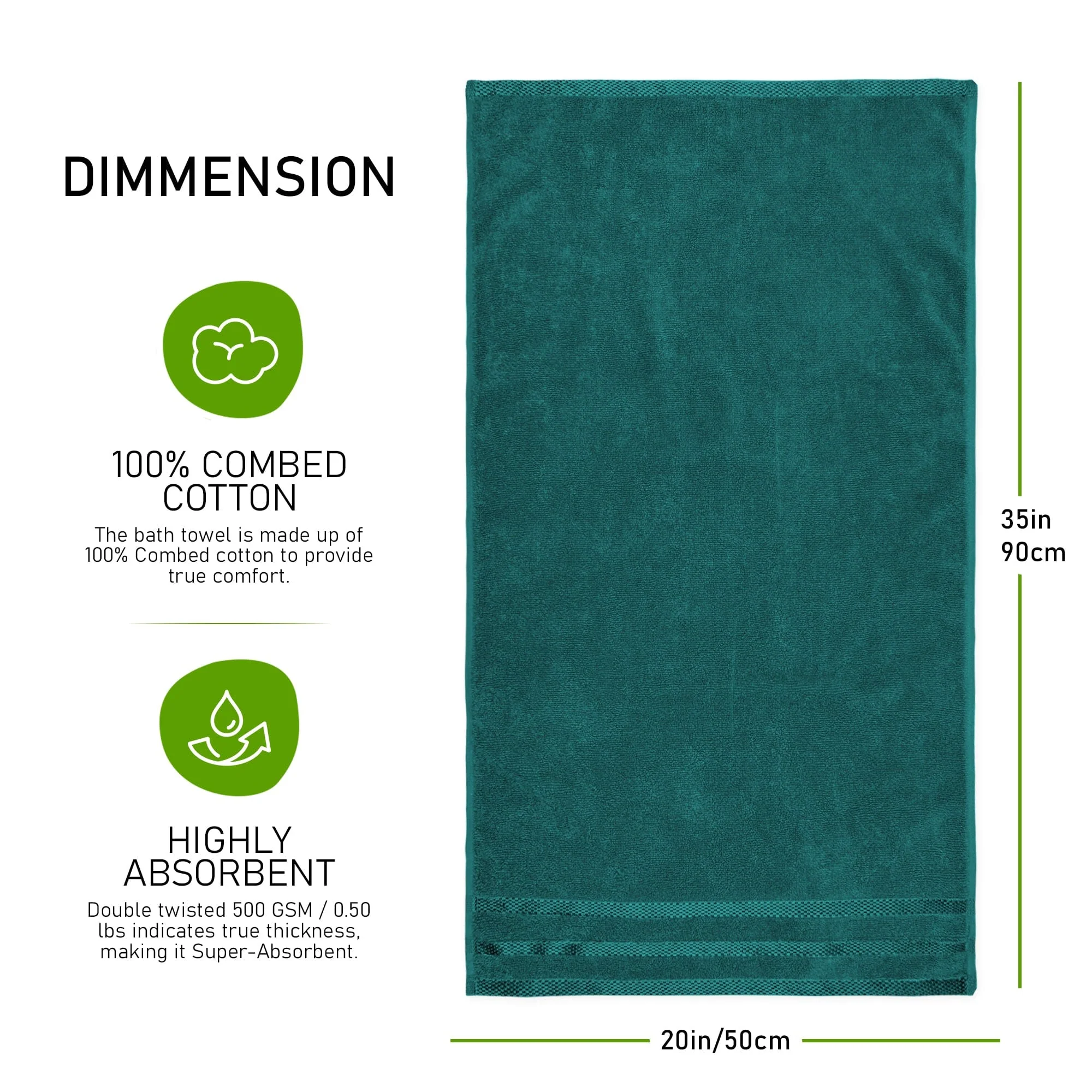 Belmont Viscose Stripe Jade Green Towels 100% Cotton Hotel Quality Super Absorbent 10 Piece Bale Set, 4 Hand Towel & 12 Face Cloths - Image 10
