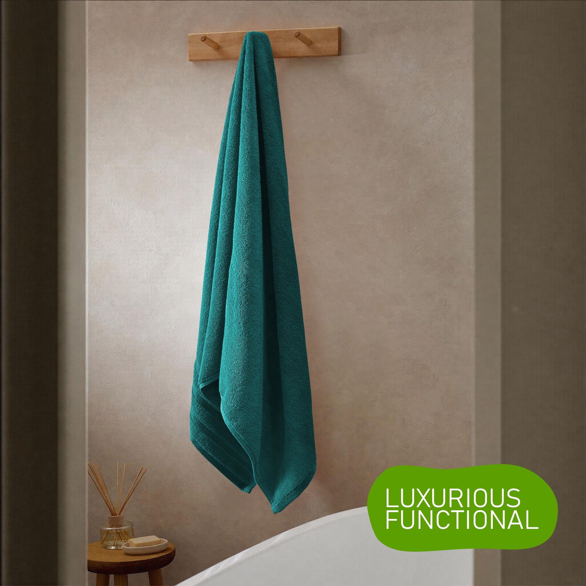 Belmont Viscose Stripe Jade Green Towels 100% Cotton Hotel Quality Super Absorbent 10 Piece Bale Set, 4 Hand Towel & 12 Face Cloths - Image 4