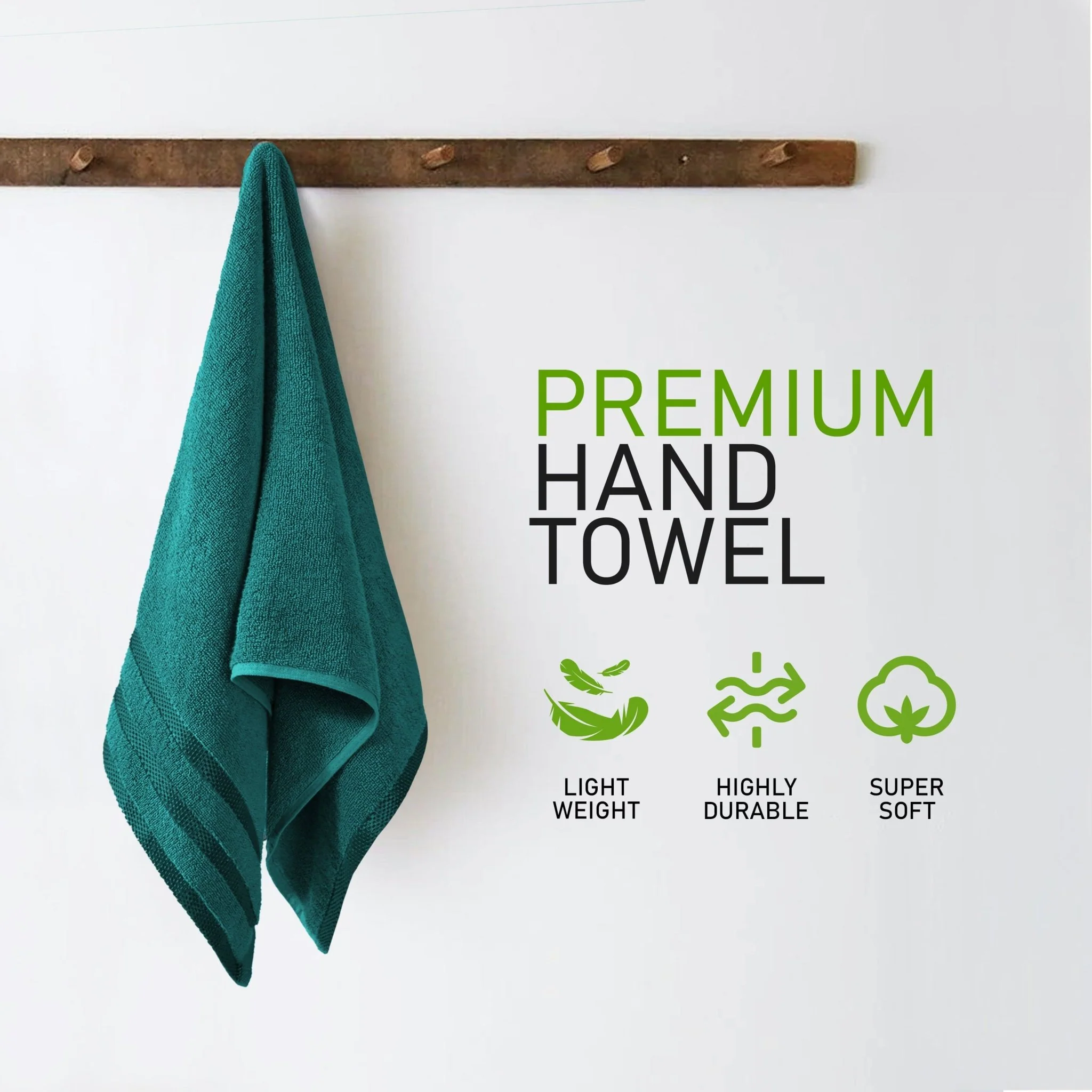 Belmont Viscose Stripe Jade Green Towels 100% Cotton Hotel Quality Super Absorbent 10 Piece Bale Set, 4 Hand Towel & 12 Face Cloths - Image 9