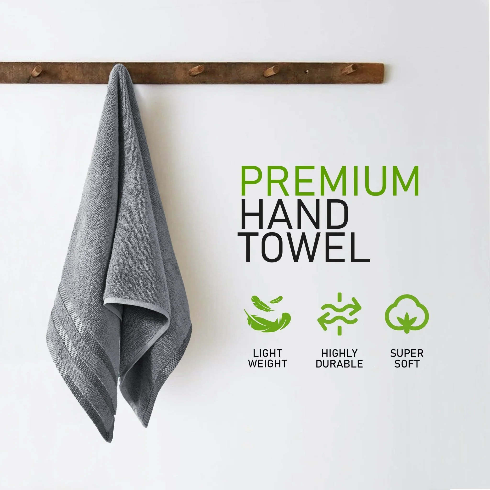 Belmont Viscose Stripe Silver Towels 100% Cotton Hotel Quality Super Absorbent 10 Piece Bale Set, 4 Hand Towel & 12 Face Cloths - Image 11