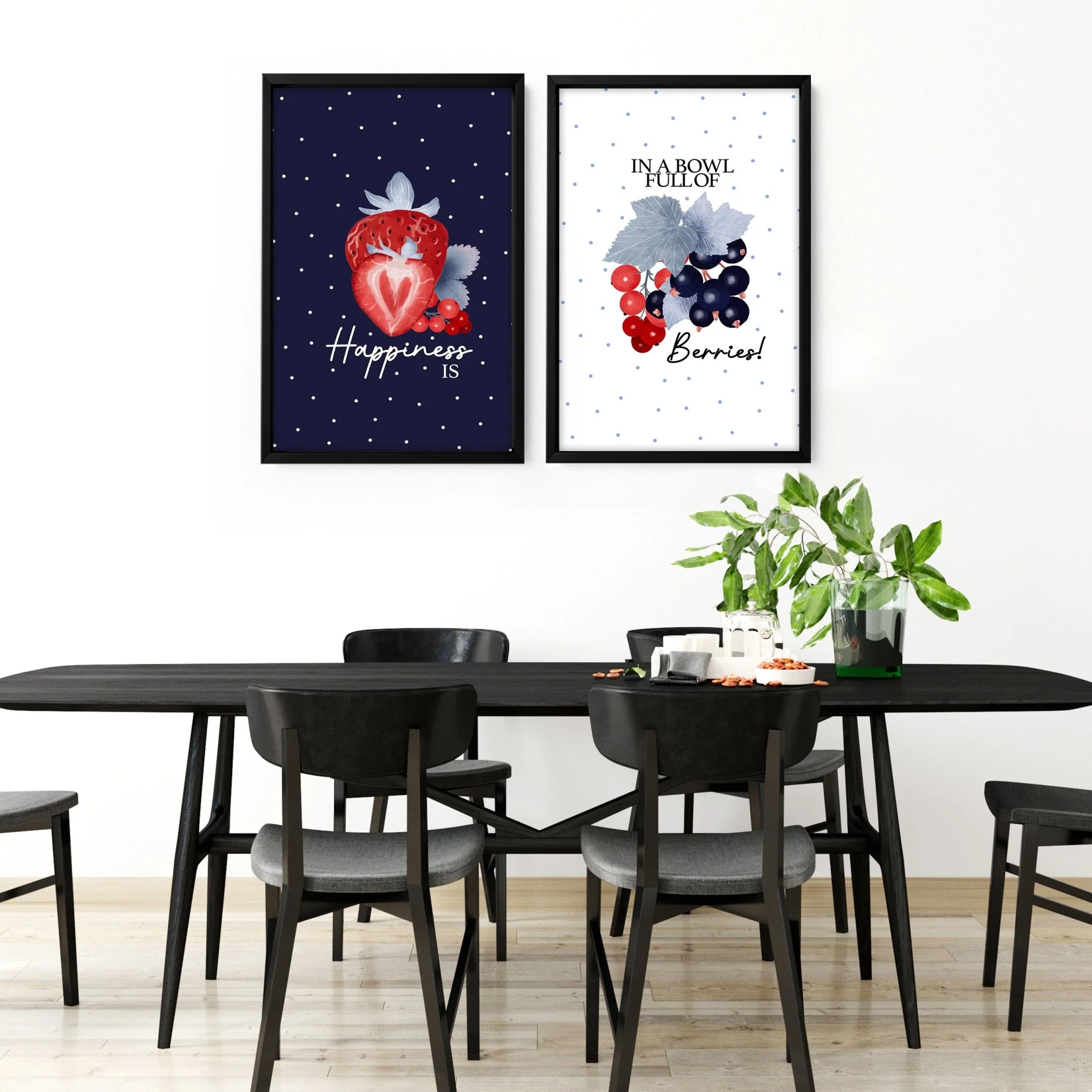 Prints for a kitchen wall | Set of 2 Berries wall art - Image 6