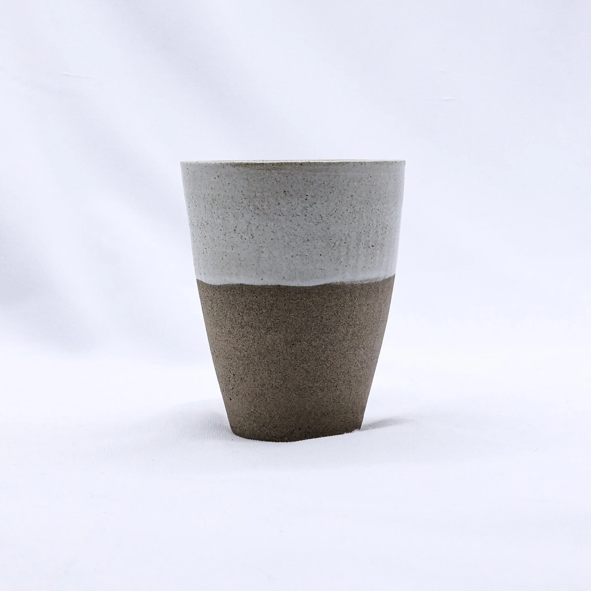 Bianca Quadra Green Handmade Ceramic Smoked Grey Stoneware Tall Ceramic Cup