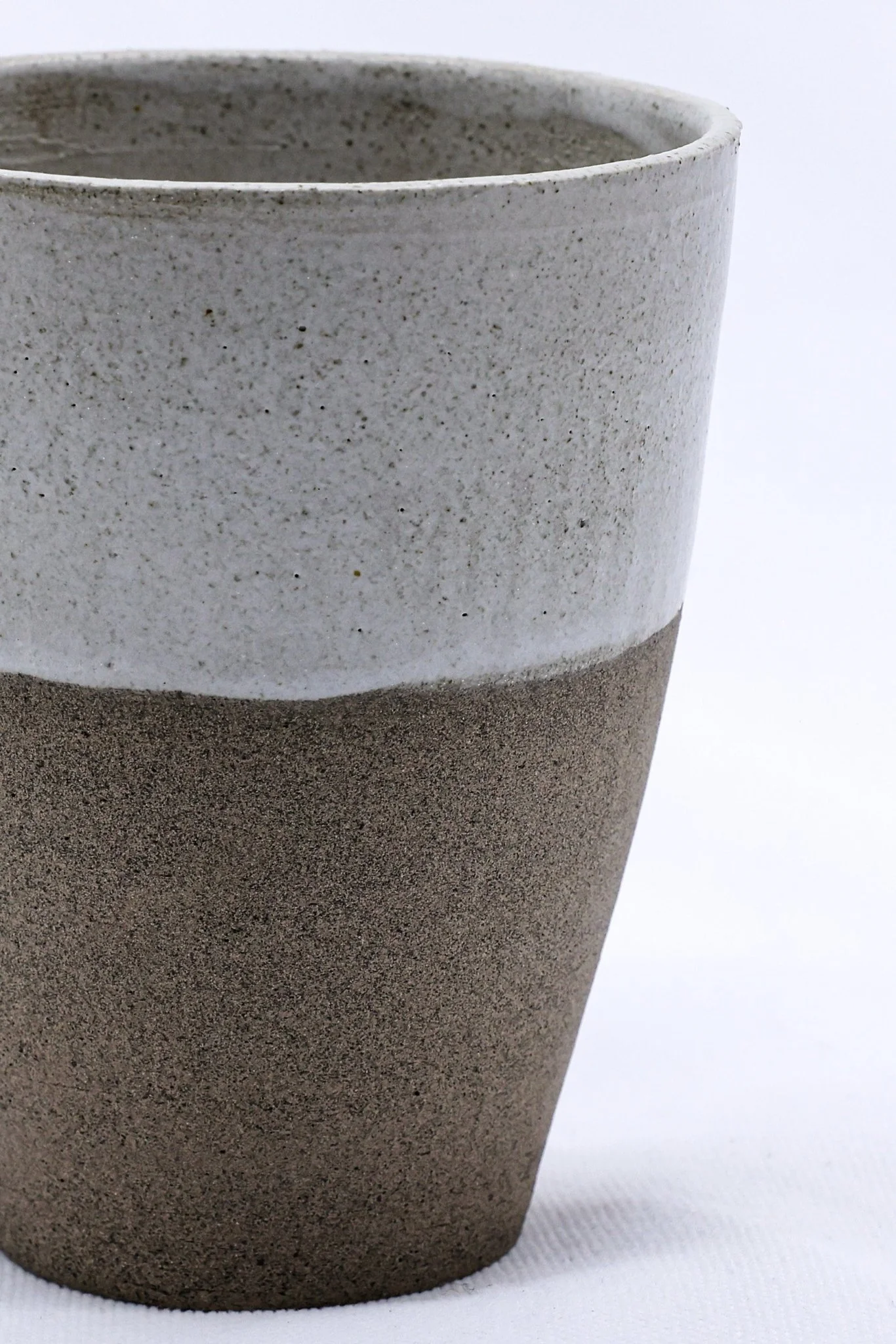 Bianca Quadra Green Handmade Ceramic Smoked Grey Stoneware Tall Ceramic Cup - Image 2