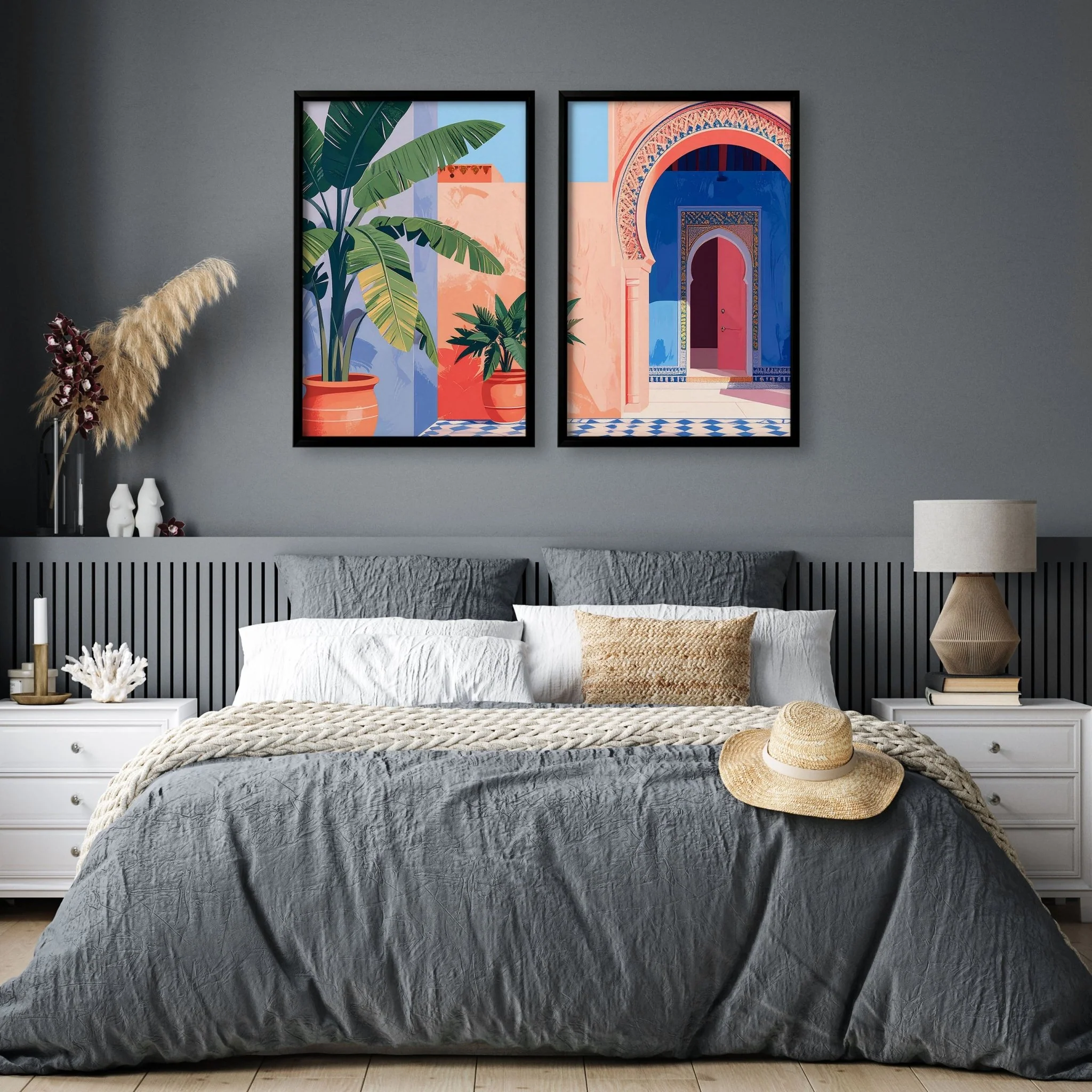 Big Framed Wall Art | Set of 2 Moroccan Inspired Wall art Prints - Image 3