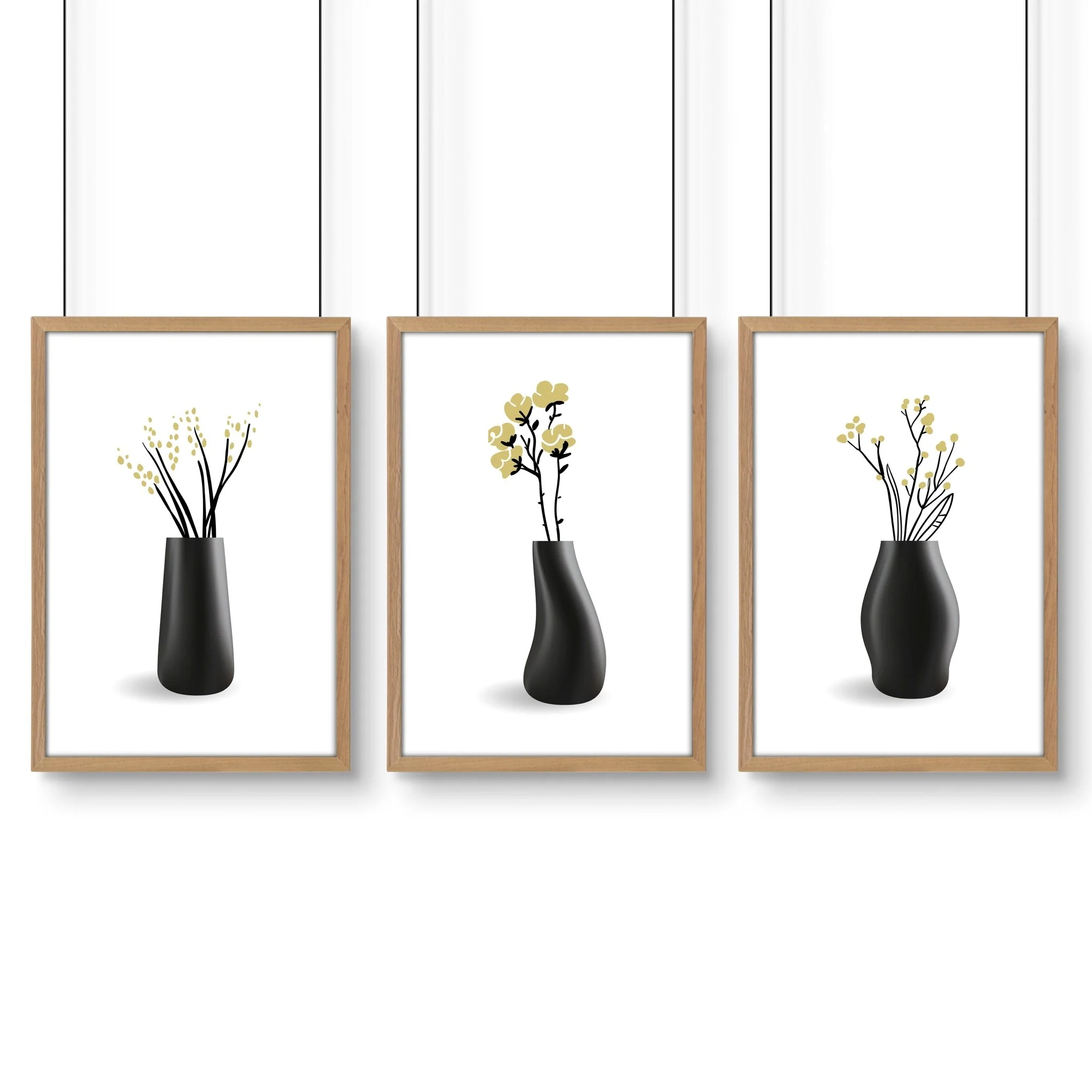 Big Paintings For Living Room | Set of 3 Botanical Wall art Prints - Image 14