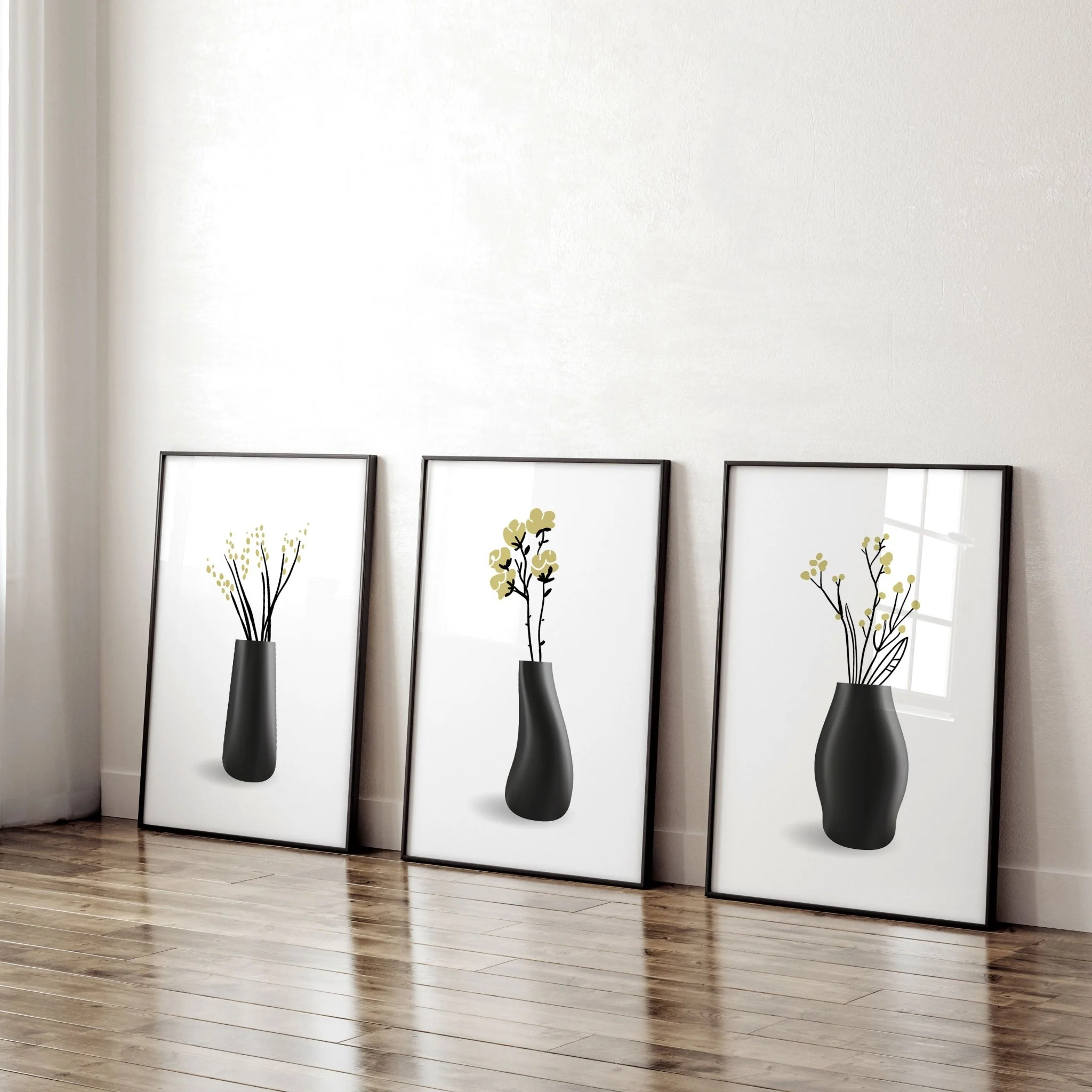Big Paintings For Living Room | Set of 3 Botanical Wall art Prints - Image 6