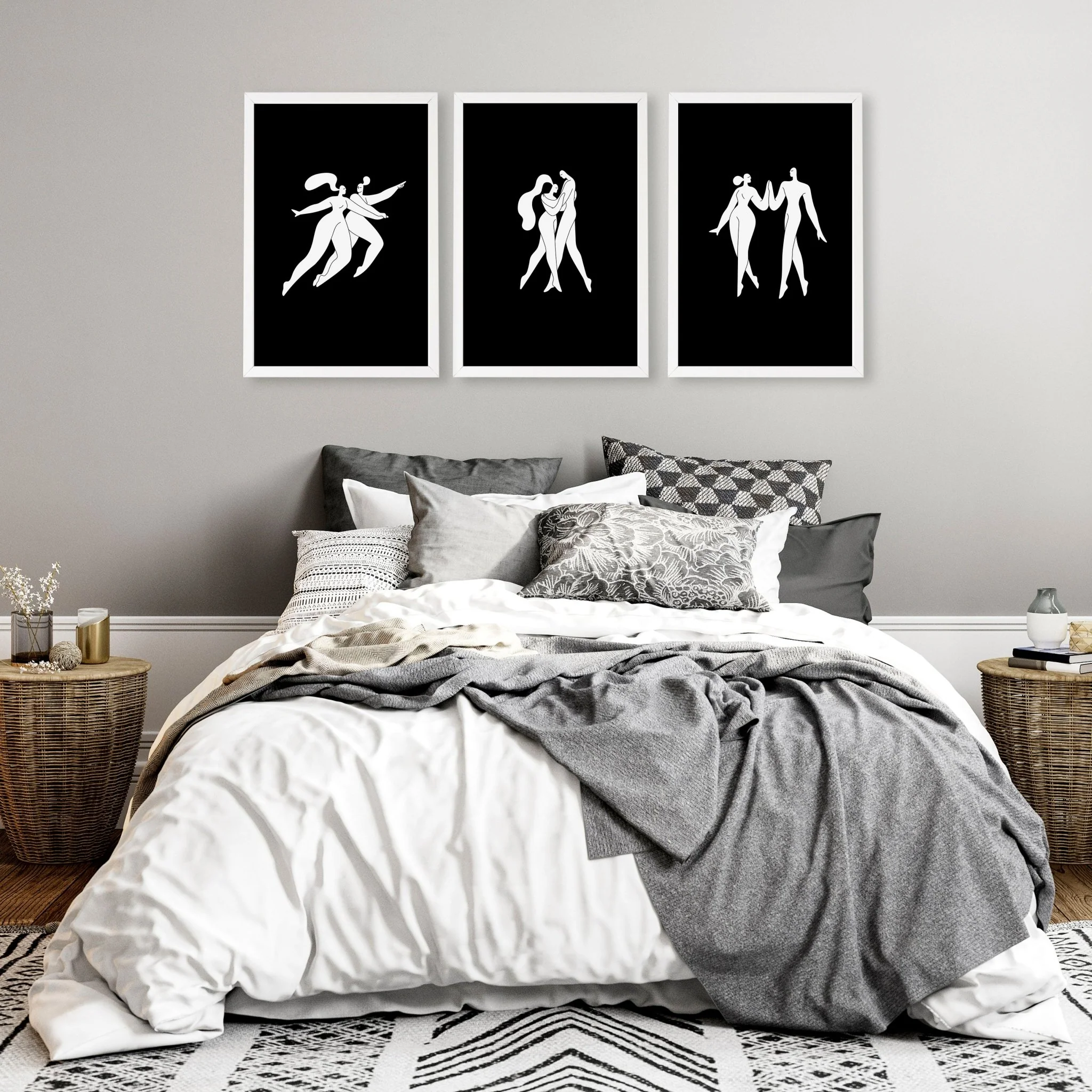 Big Pictures For Bedroom | Set of 3 Minimalist Wall art Prints - Image 2