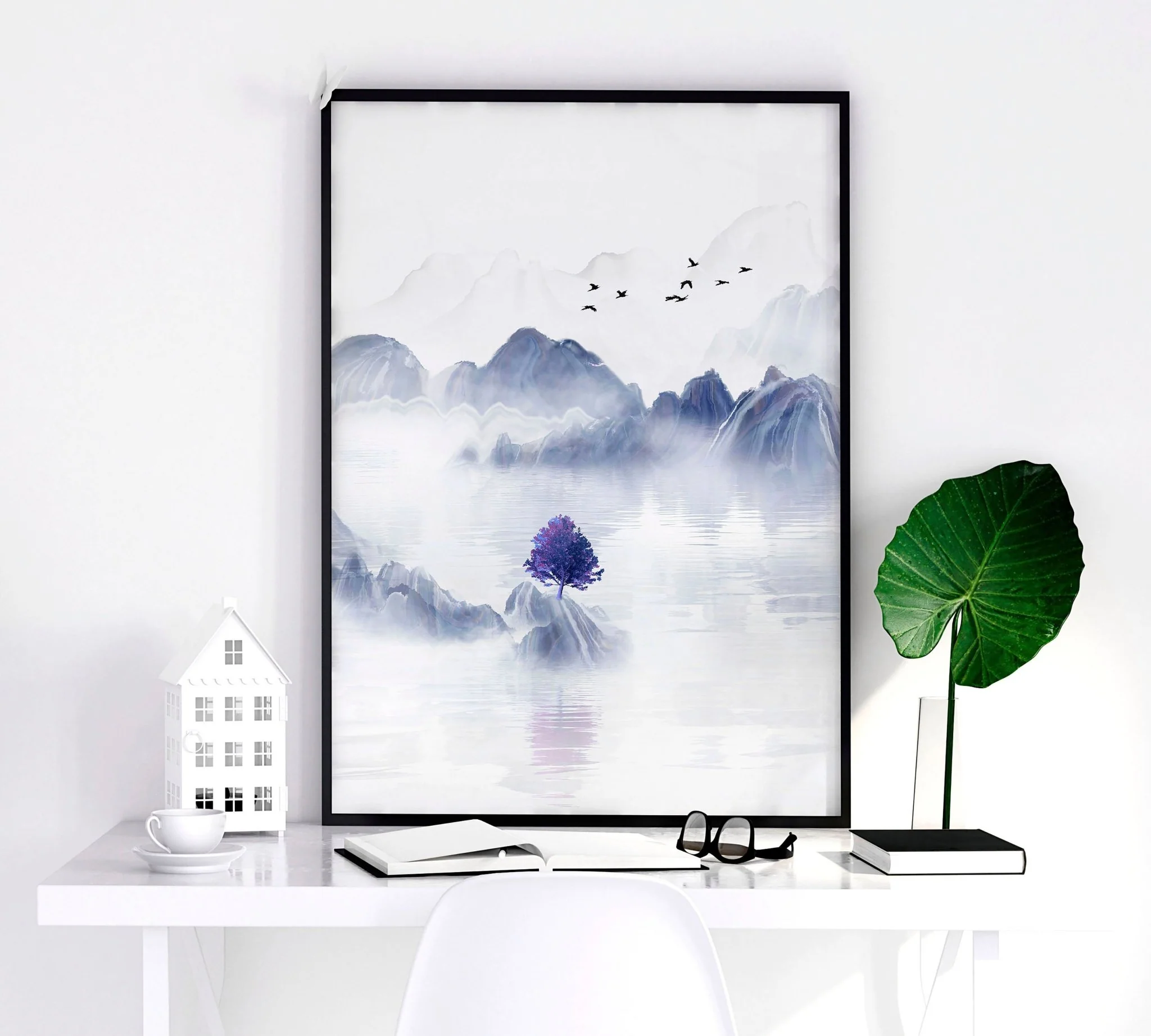 Big wall paintings for living room | set of 3 Japanese wall art - Image 3