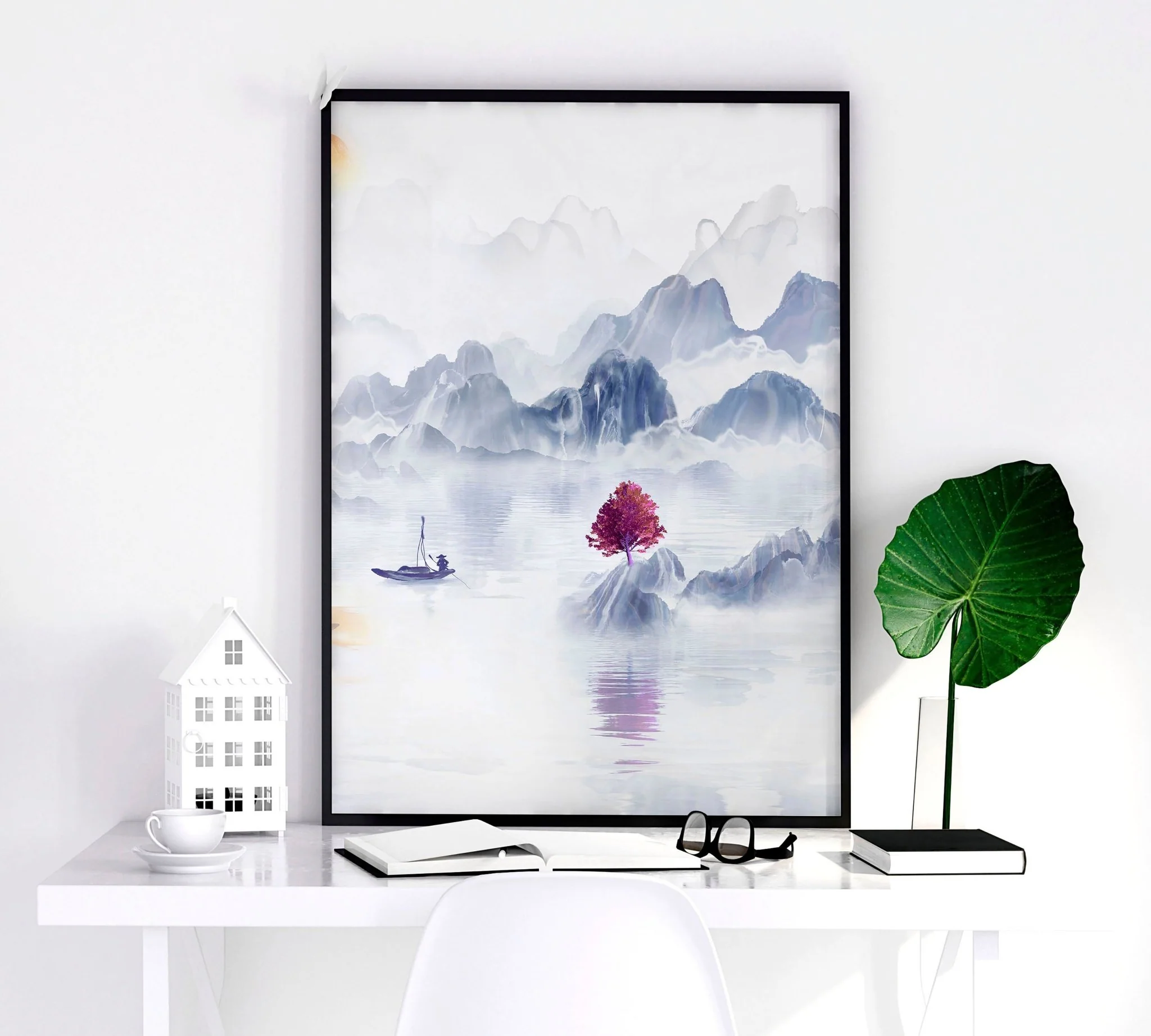 Big wall paintings for living room | set of 3 Japanese wall art - Image 5