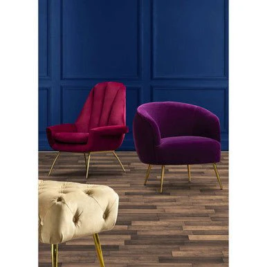 Billi Wine Velvet Lounge Chair - Image 13