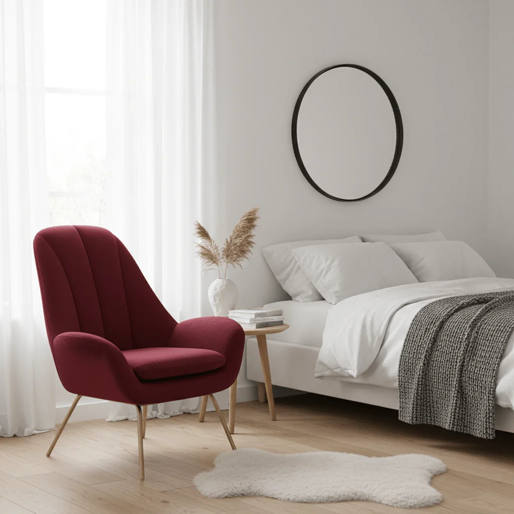 Billi Wine Velvet Lounge Chair - Image 3