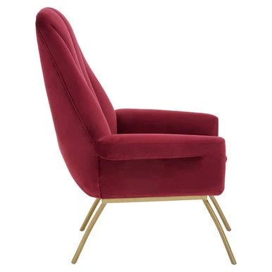 Billi Wine Velvet Lounge Chair - Image 7