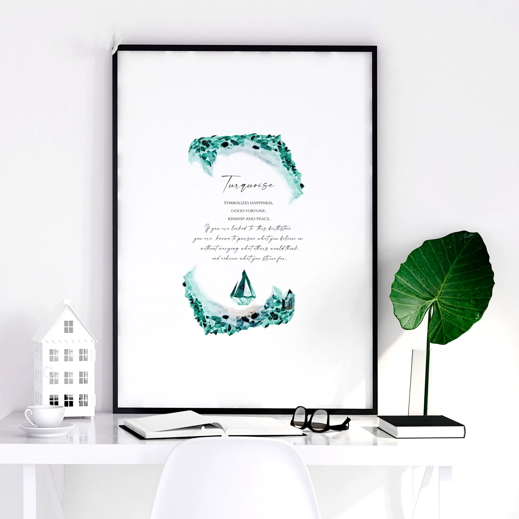 Birthstone Turquoise framed wall art print - Image 2