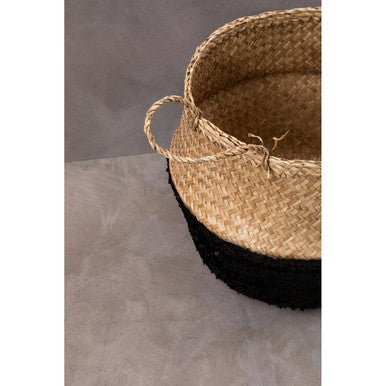 Black And Natural Medium Seagrass Basket - Image 7