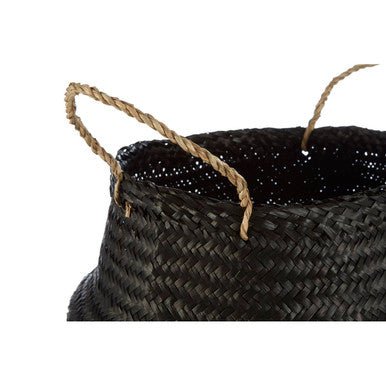 Black And Silver Medium Seagrass Basket - Image 9