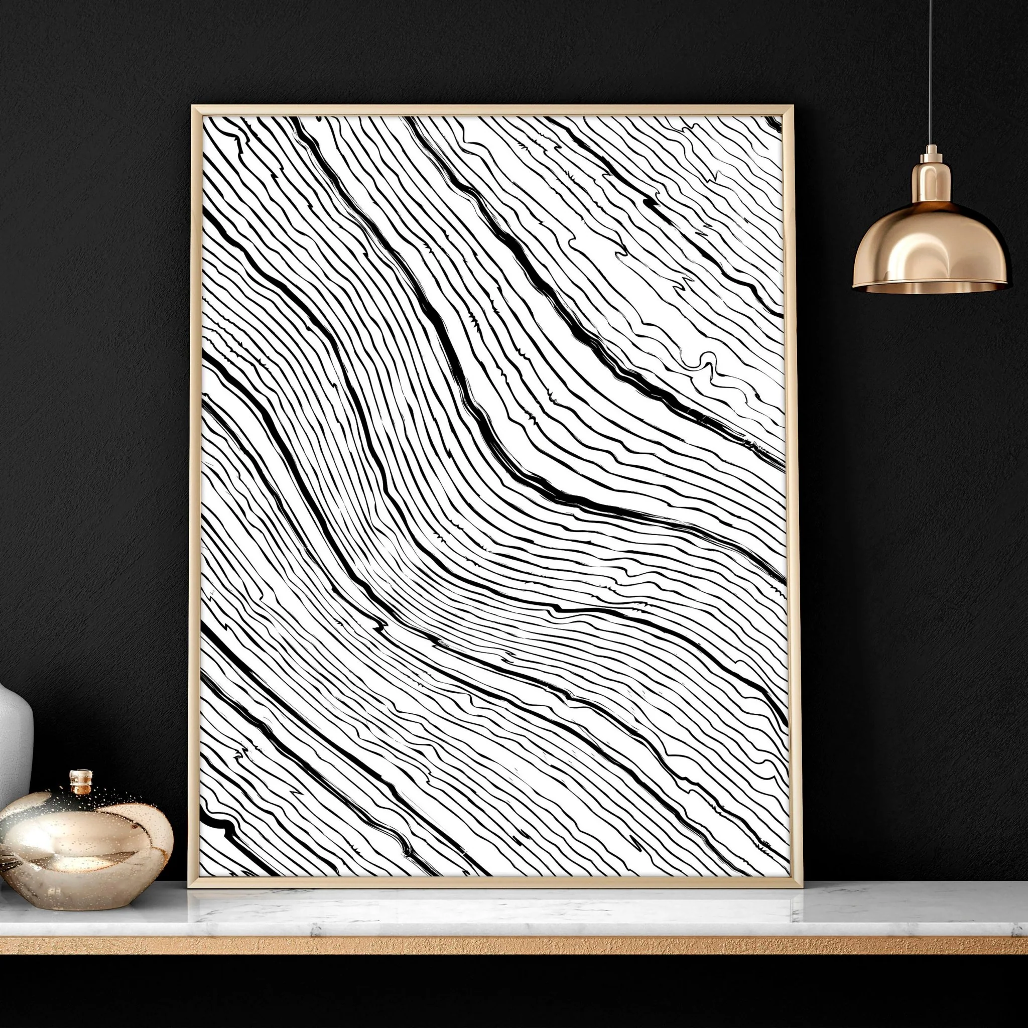 Black and white art wall | set of 2 wall art prints for living room - Image 4