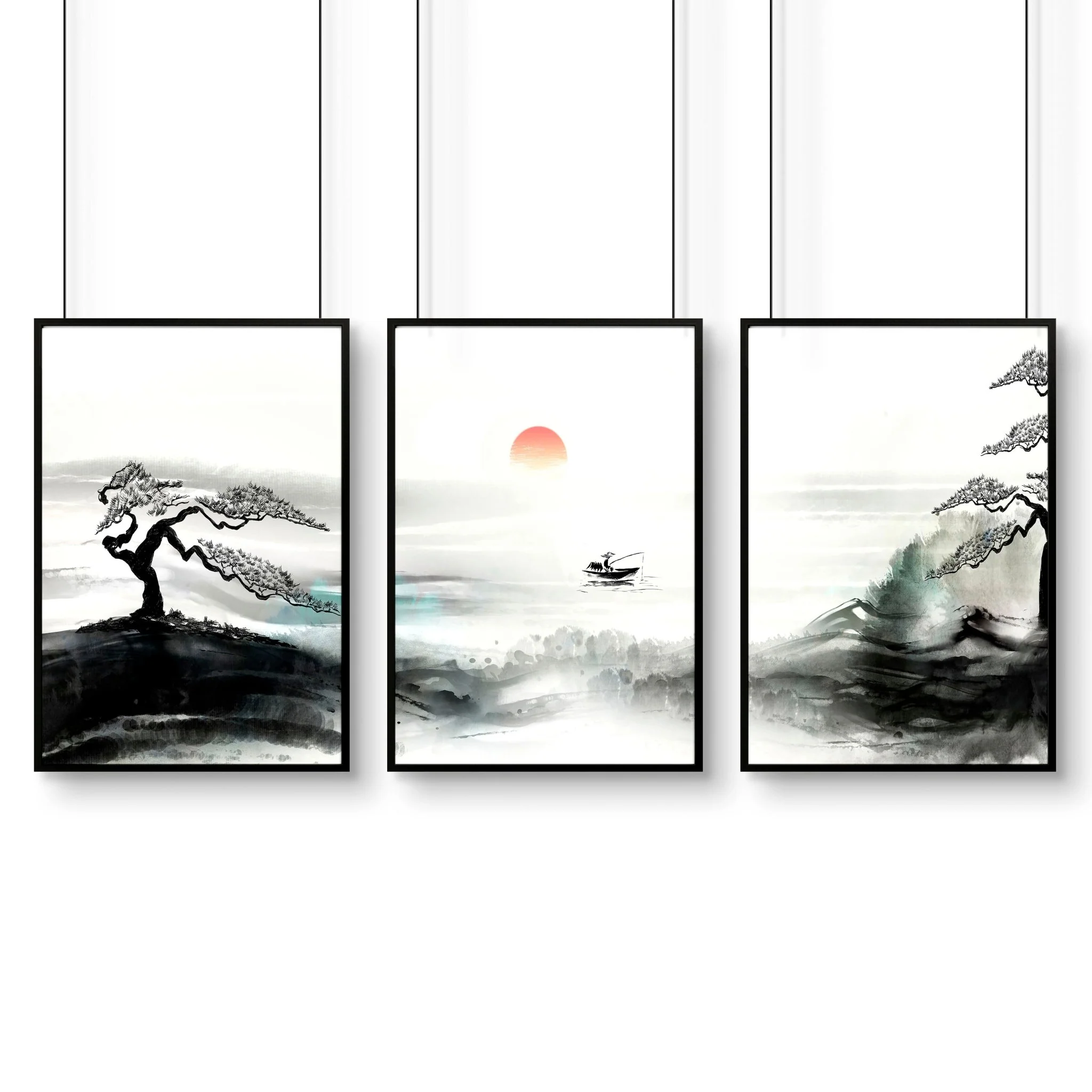 Black And White Japanese Art | Set of 3 wall art prints - Image 11