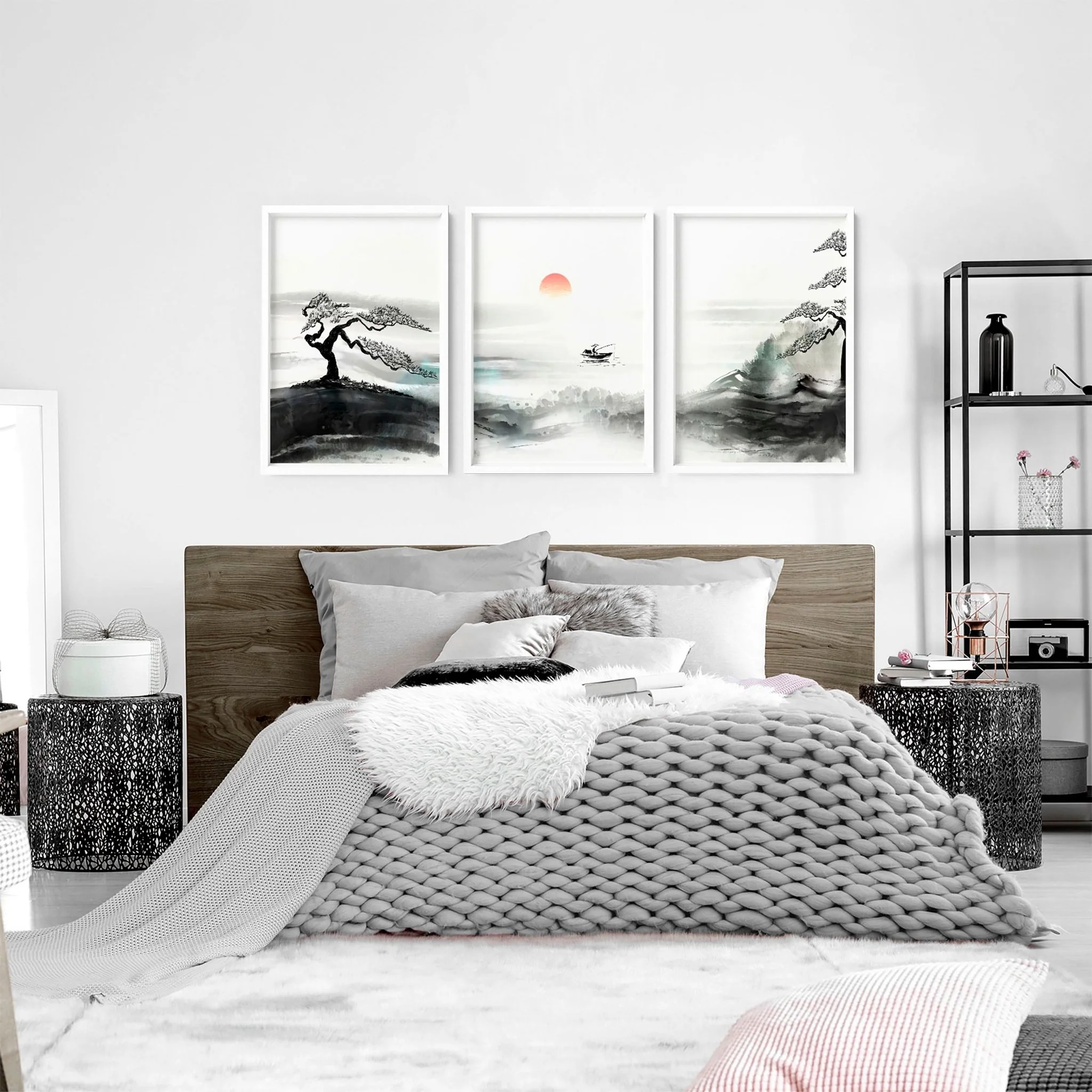 Black And White Japanese Art | Set of 3 wall art prints - Image 6