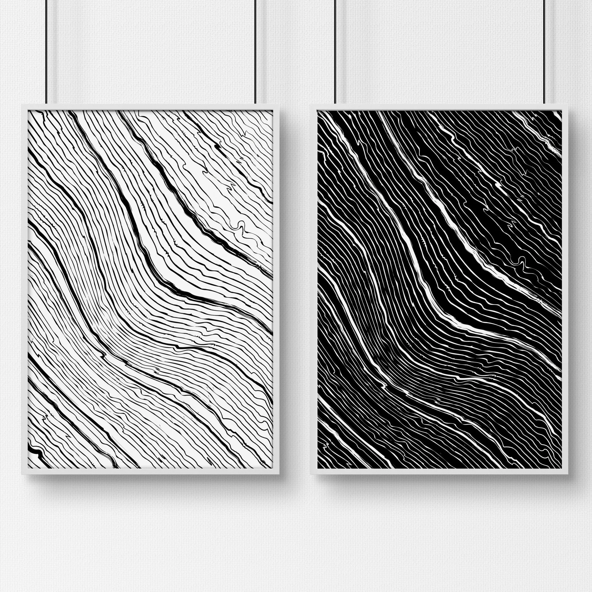 Line art for bedroom | set of 2 Black and White wall art prints - Image 8