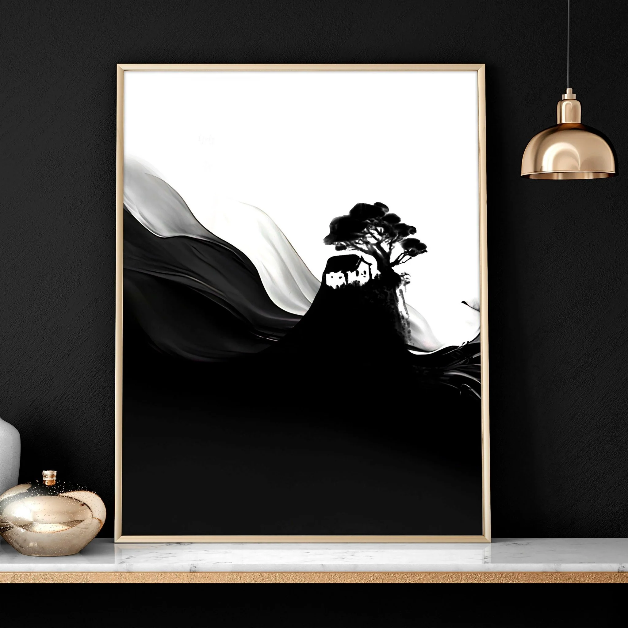 Black and white wall art | set of 3 Japanese Sunset art prints - Image 6