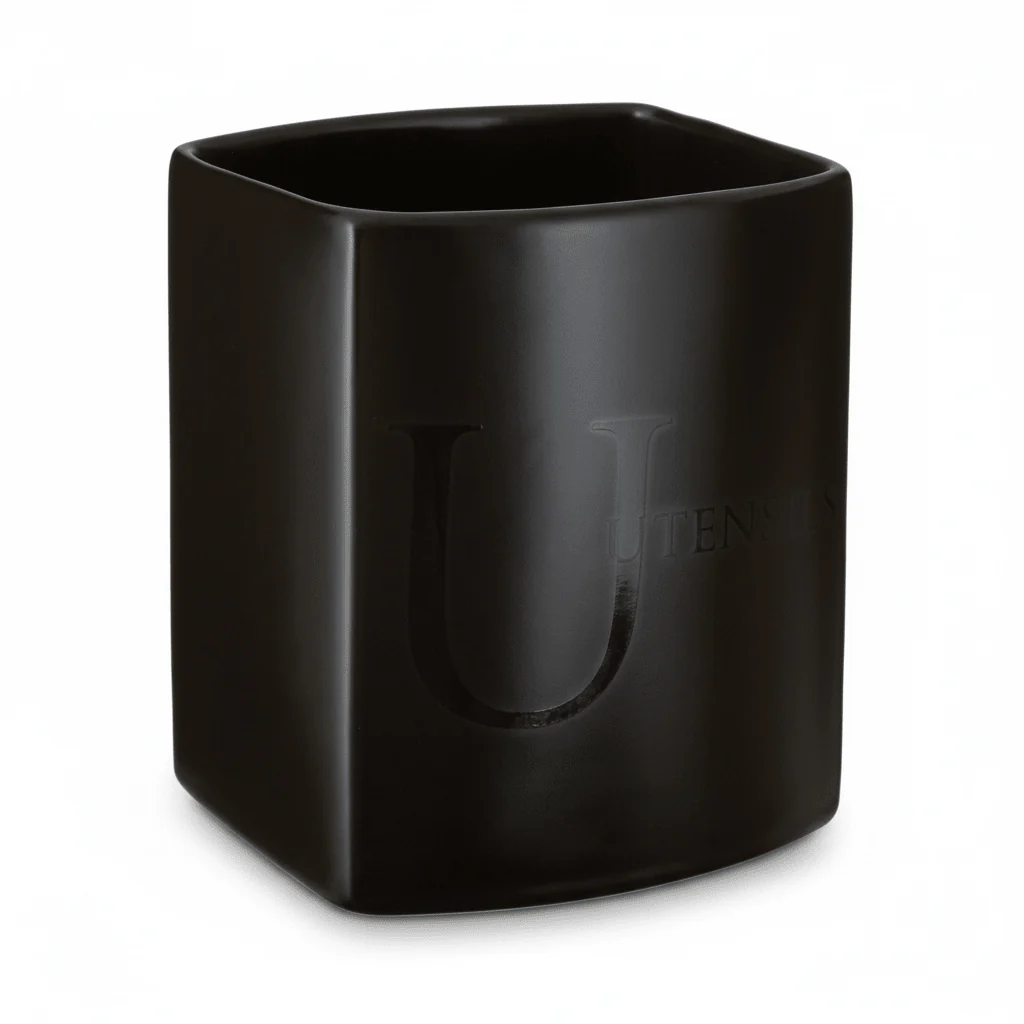 Black Text Utensil Holder